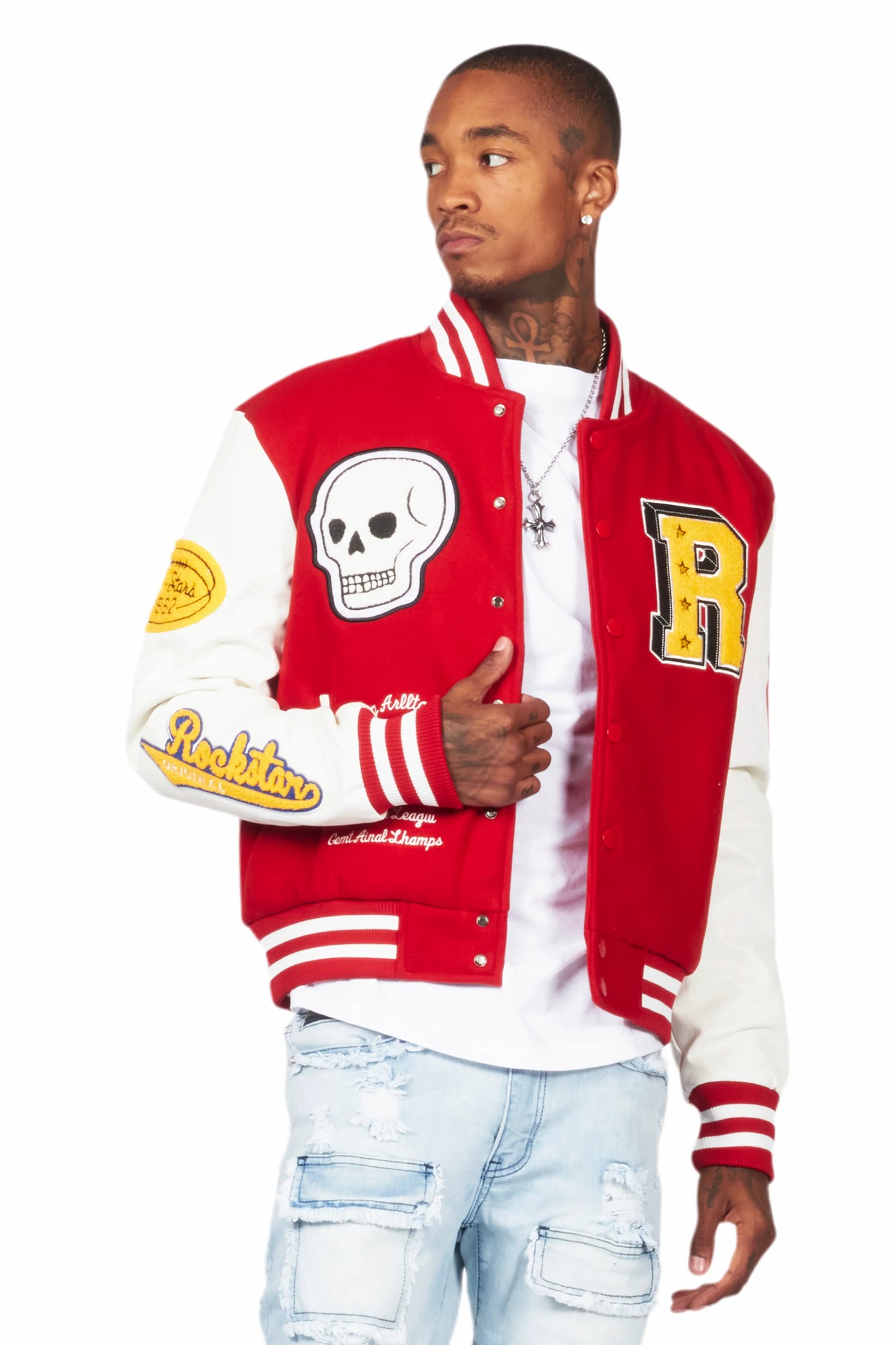 Eisen Red/White Varsity Jacket