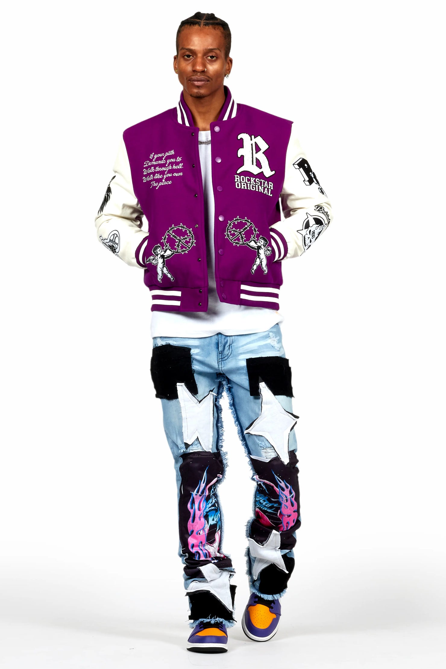 Afonso Purple Varsity Jacket