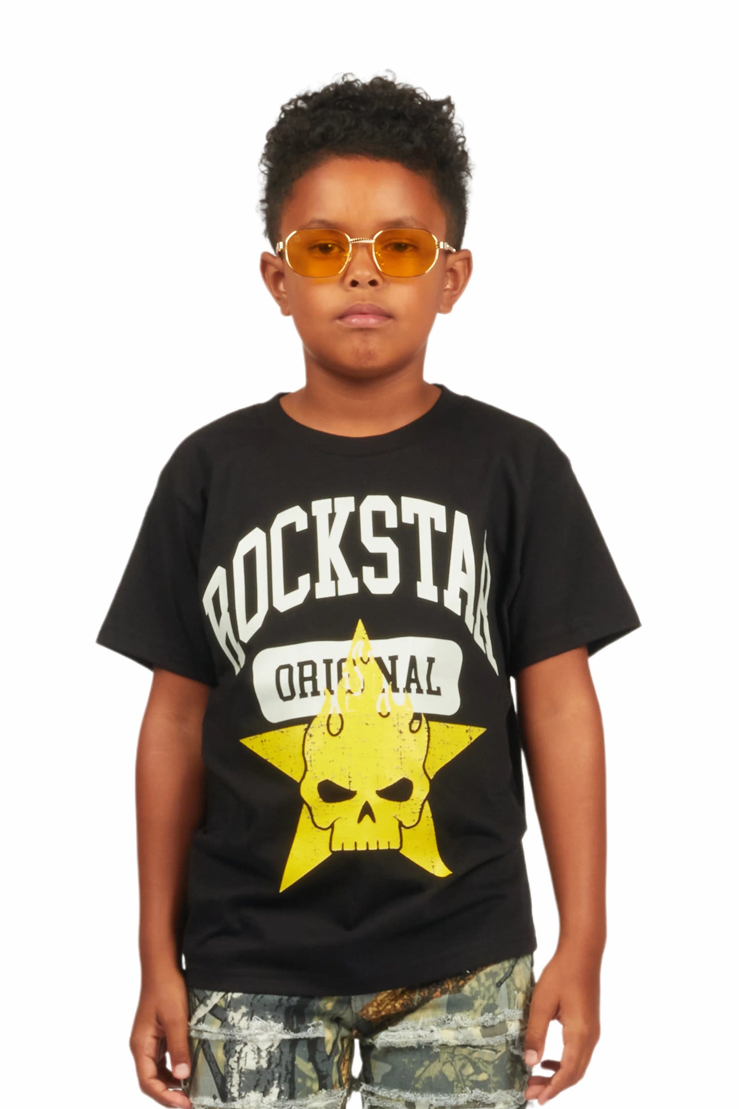 Boys Semaj Black Graphic T-Shirt