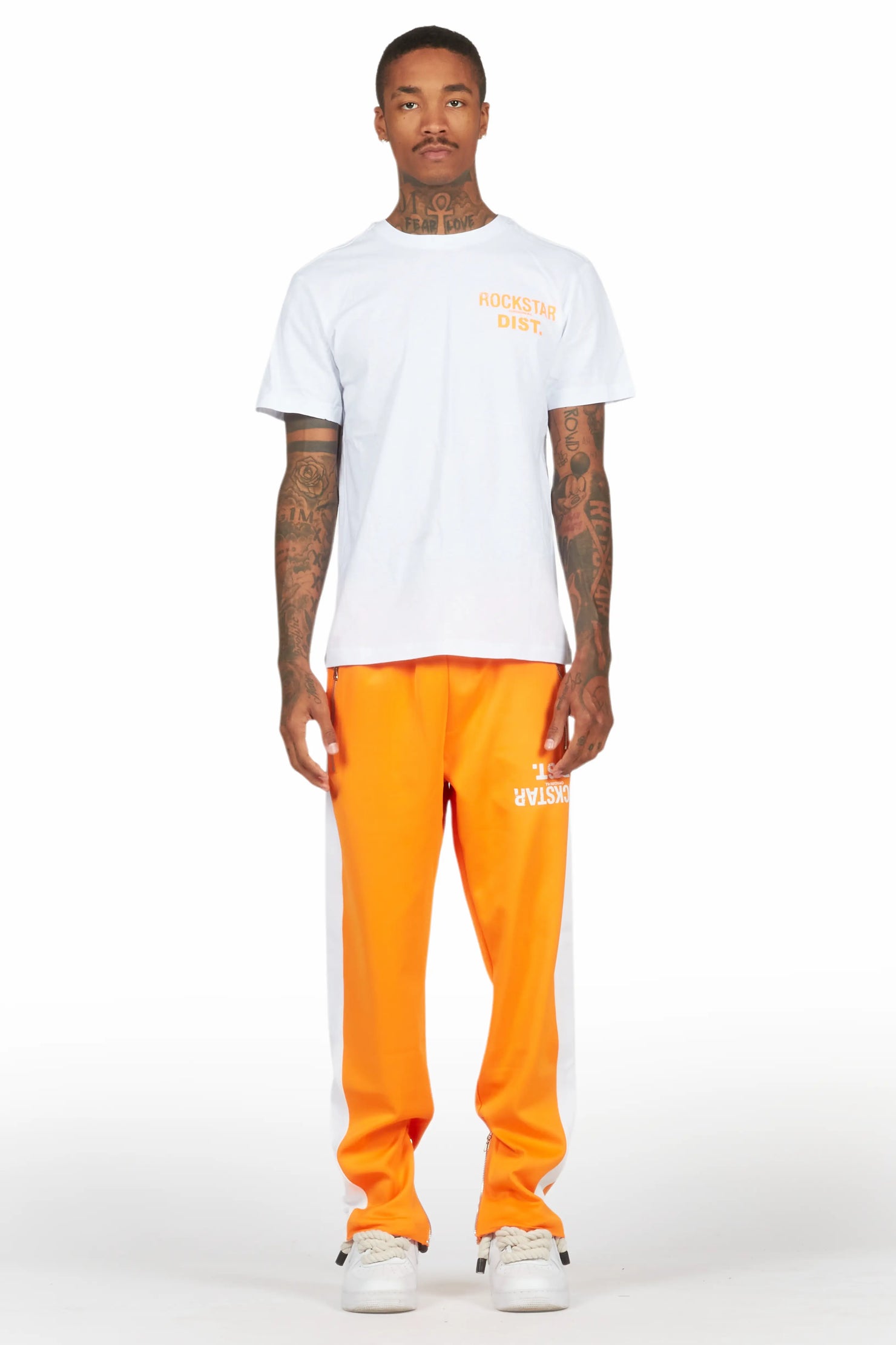 Bard White/Orange T-Shirt/Slim Fit Track Set