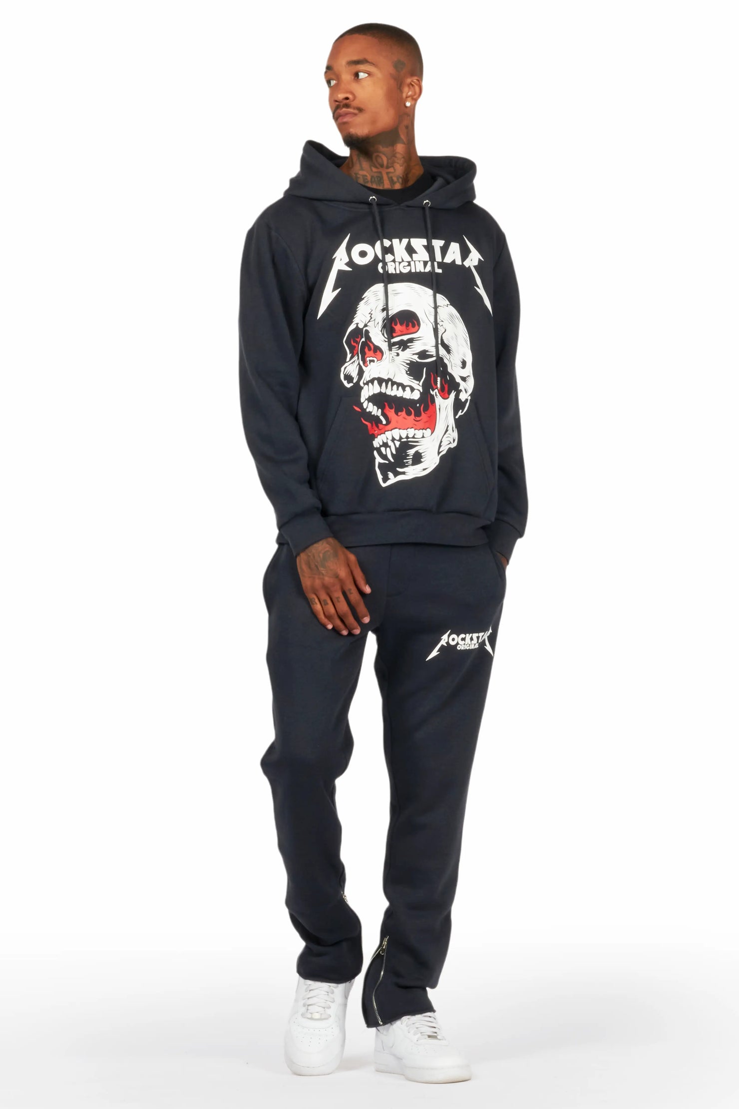 Wayan Charcoal Graphic Hoodie Track Set