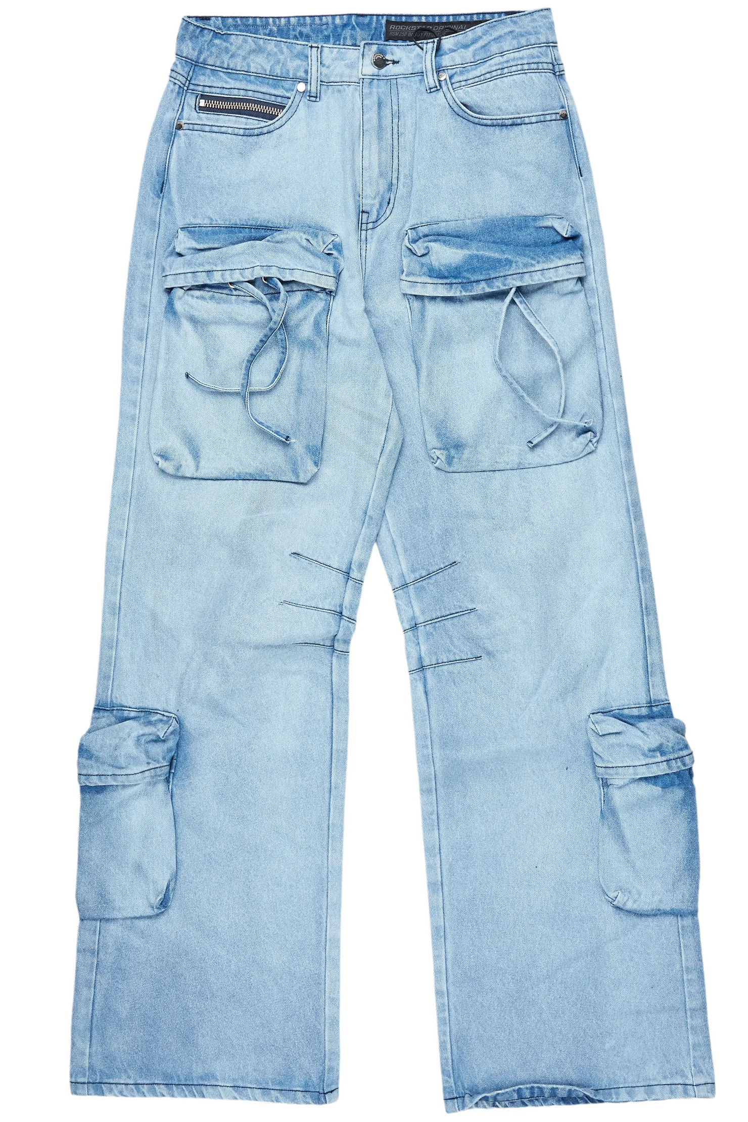 Cazer Blue Baggy Fit Cargo Jean