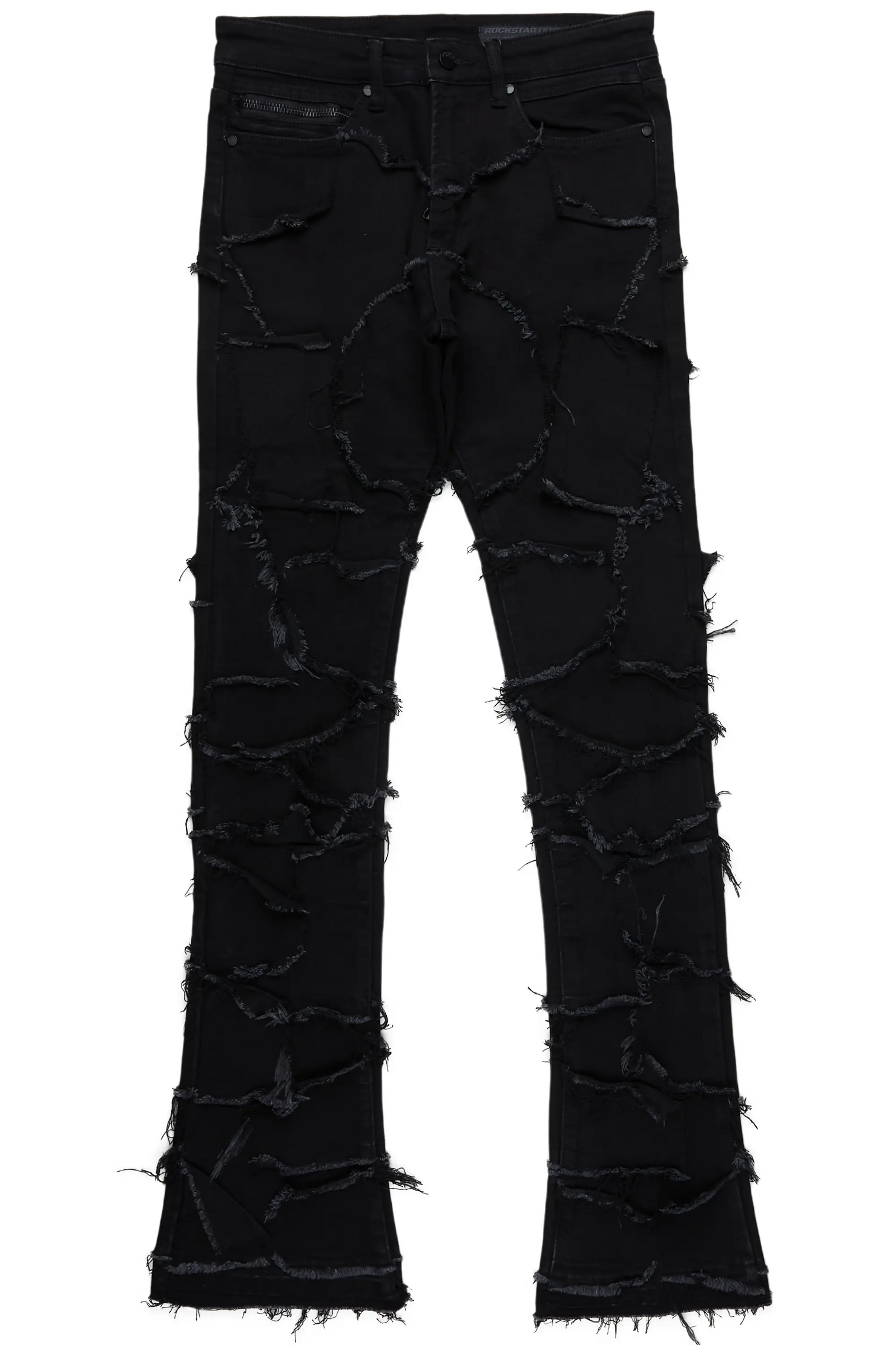 Boys Arturo Black Stacked Flare Jean