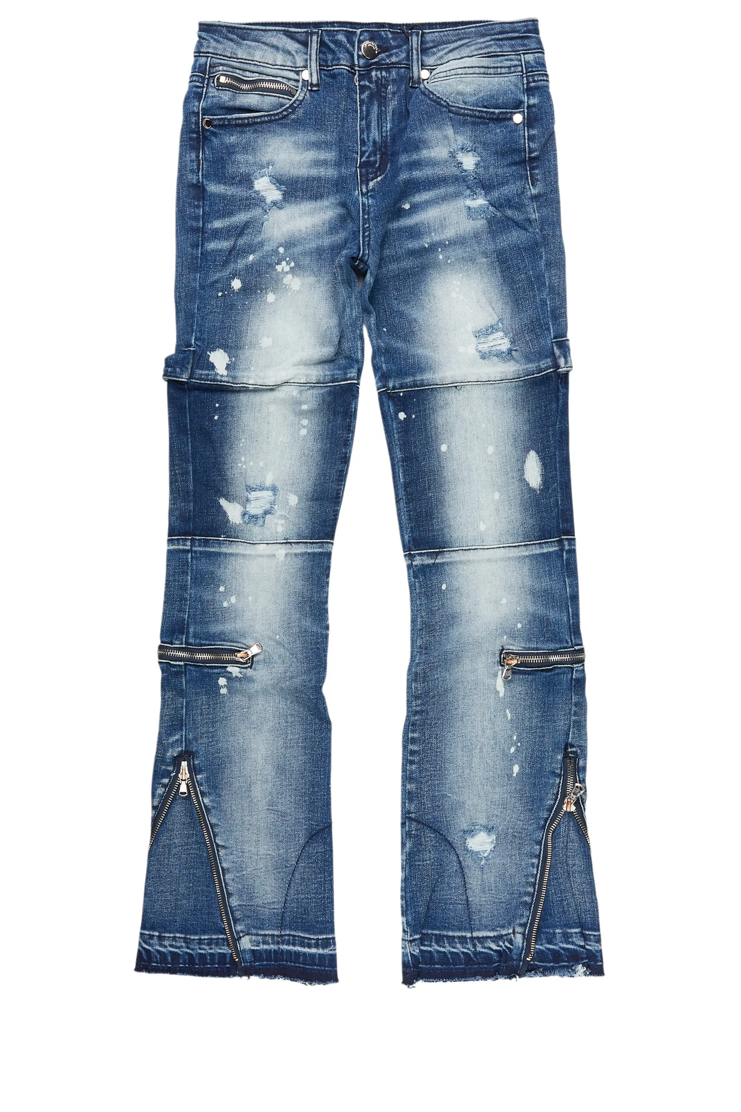 Boys Grib Blue Bleach Baggy Jean