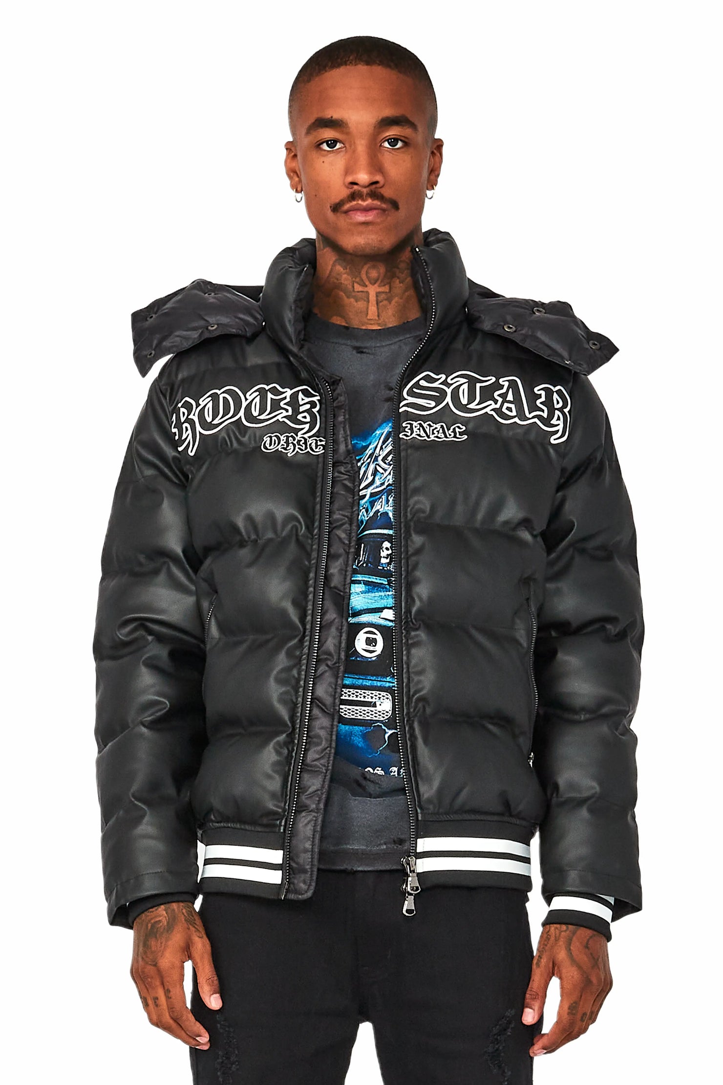 Achim Black Graphic Puffer Jacket