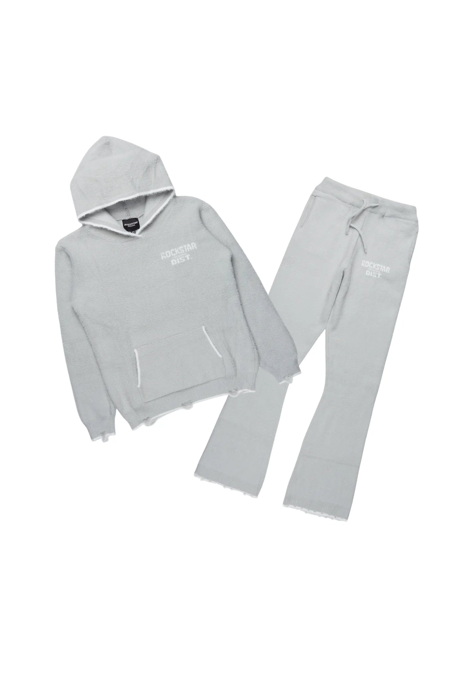 Girls Lake Mohair Grey Knit Track Set