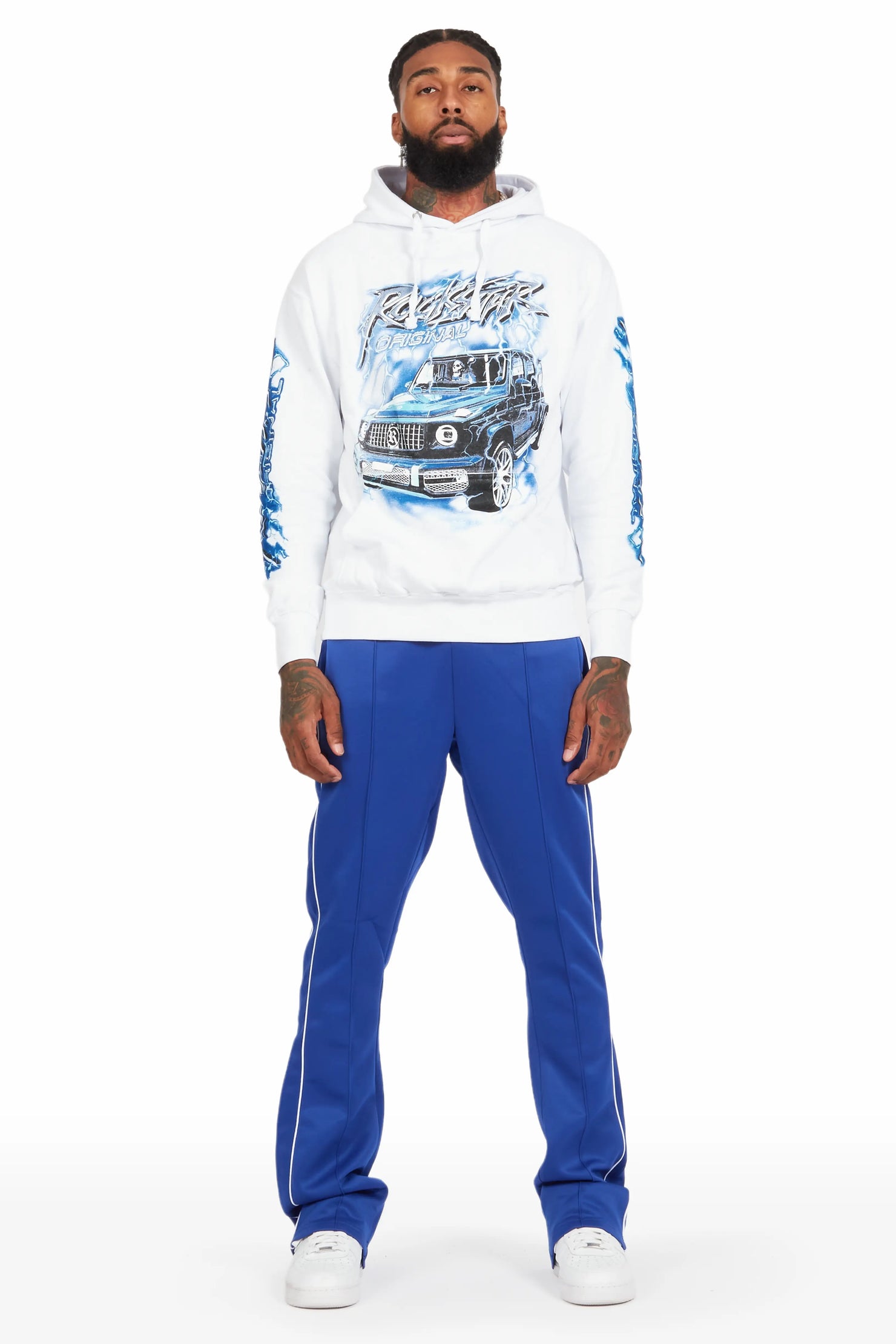 Hai White/Royal Graphic Hoodie Track Set