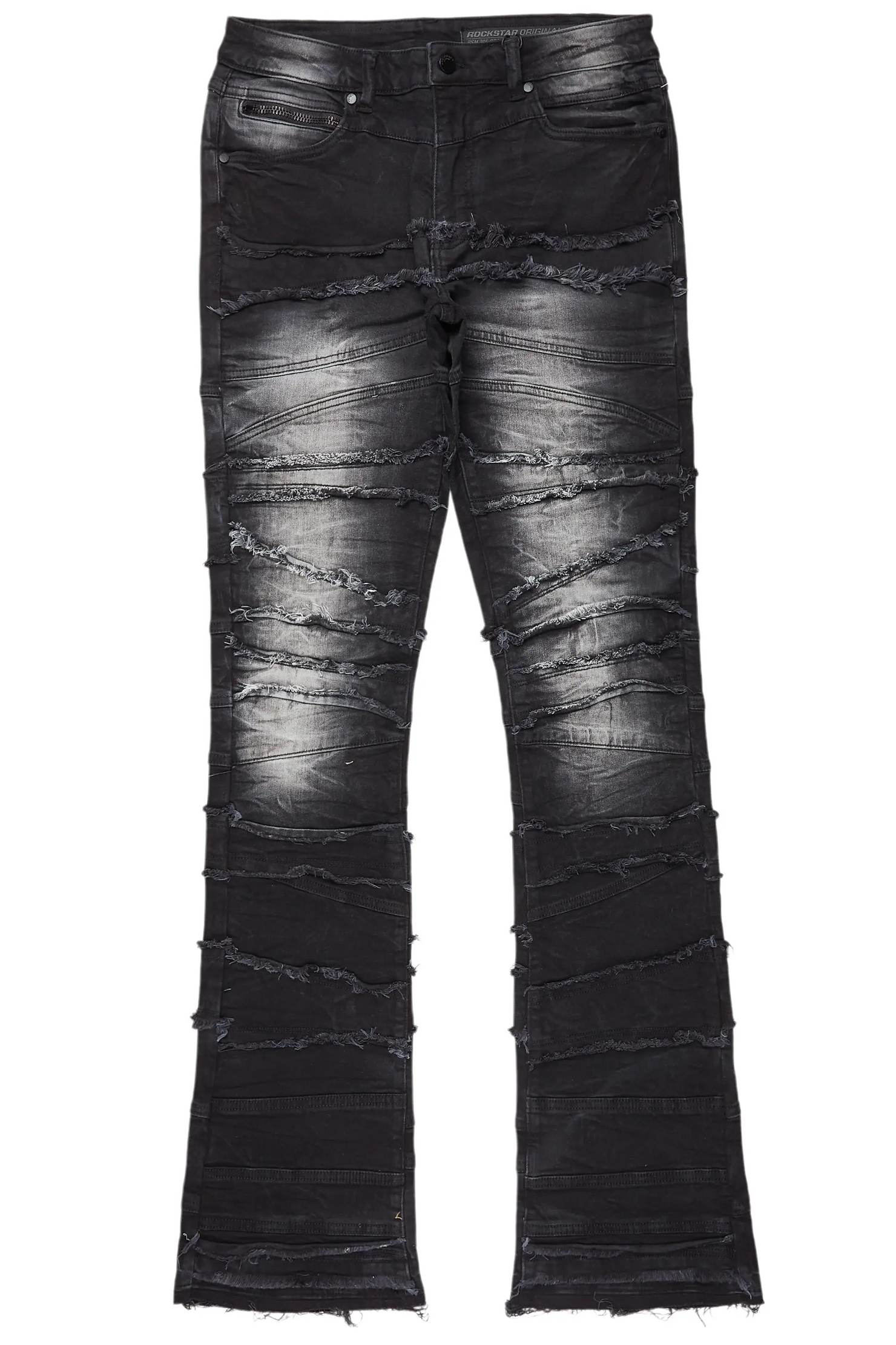 Franko Black Stacked Flare Jean