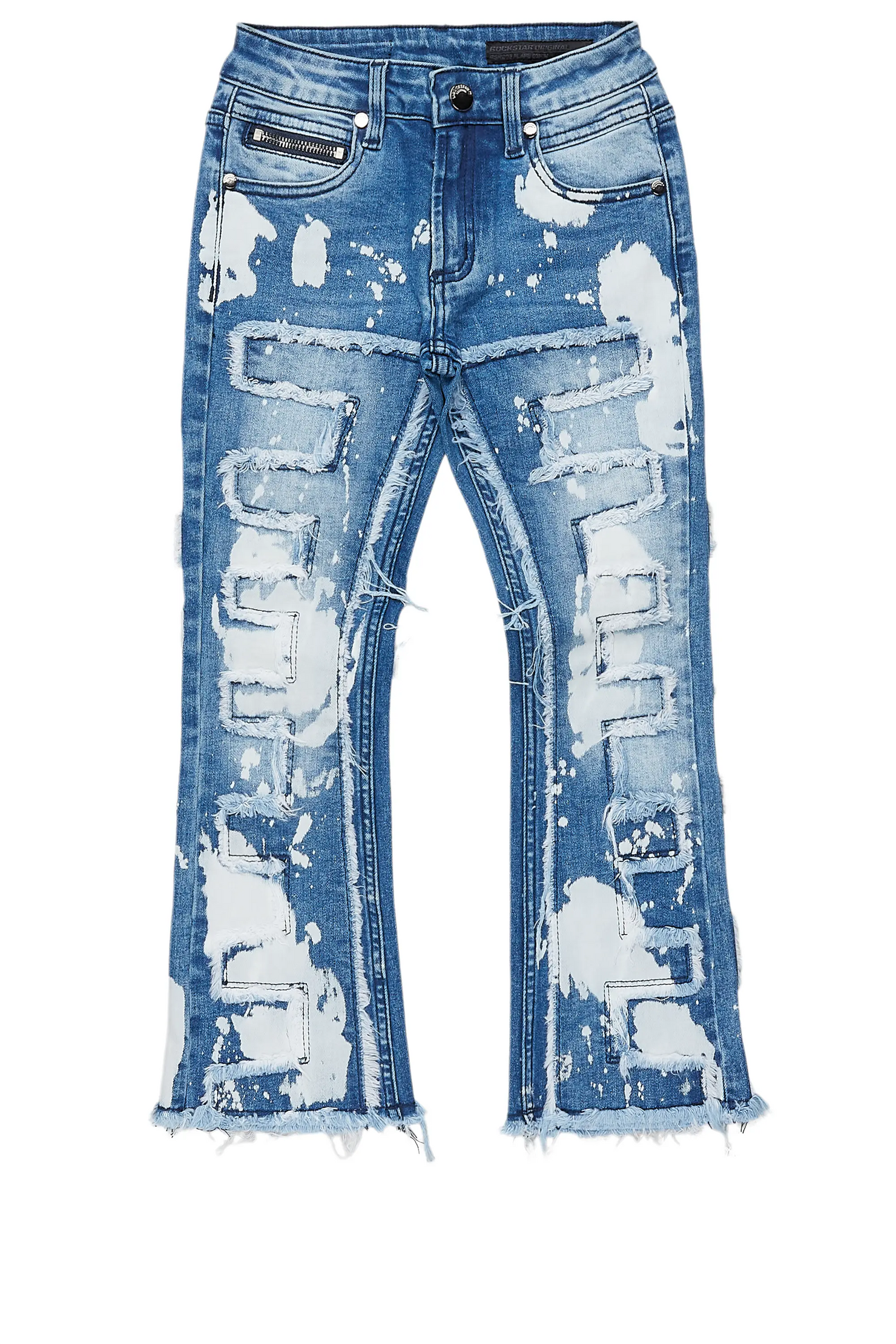 Boys Laban Light Blue Bleach Stacked Flare Jean