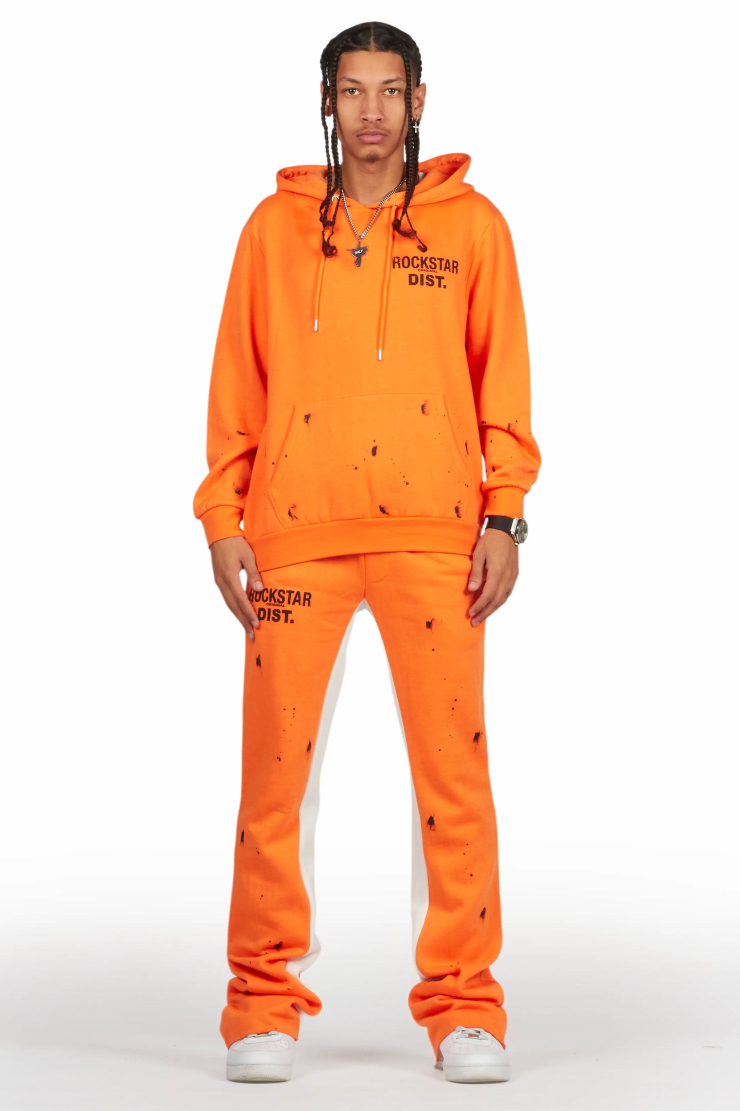 Raffer Orange Hoodie Baggy Fit Pant Track Set