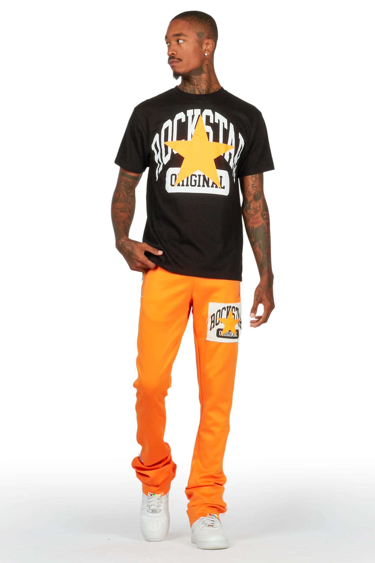 Dash Black/Orange T-Shirt/Super Stacked Flare Track Set