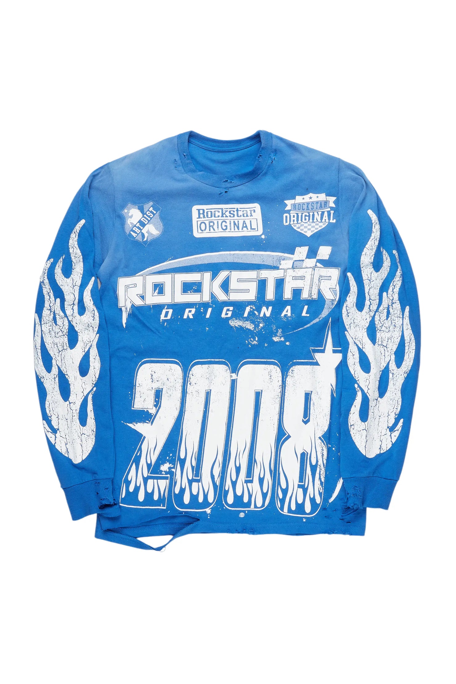 Amos Royal Blue Long Sleeve Graphic T-Shirt