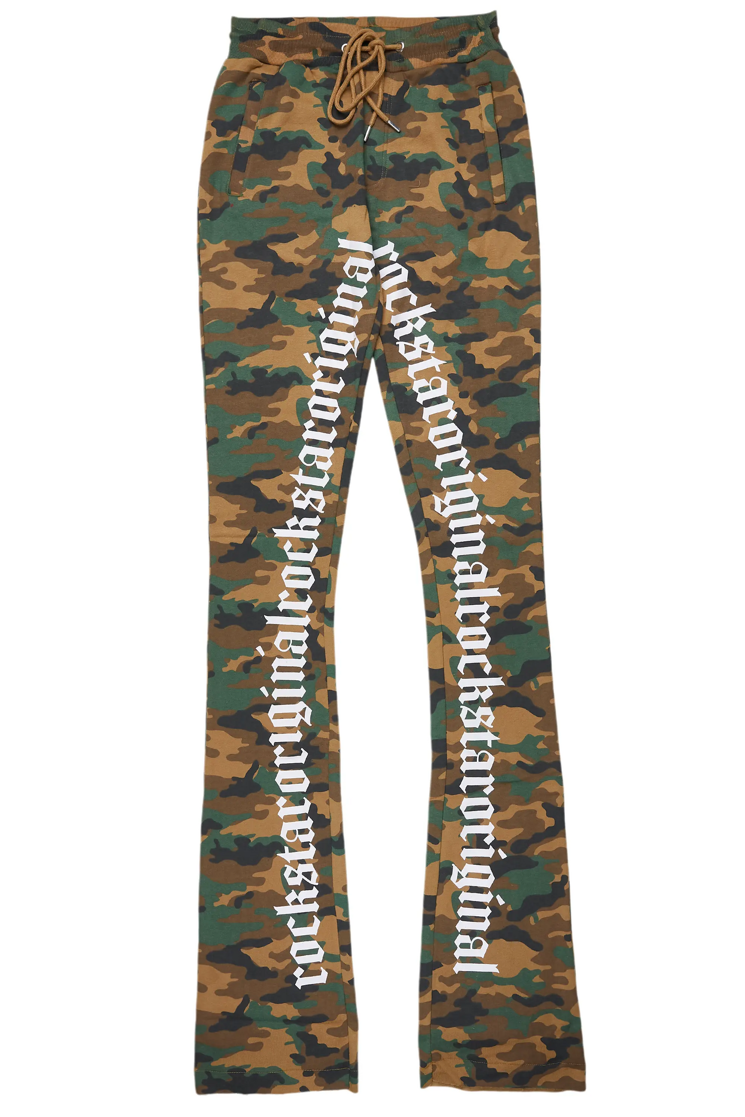 Callie Faded Camo Super Stacked Flare Pants