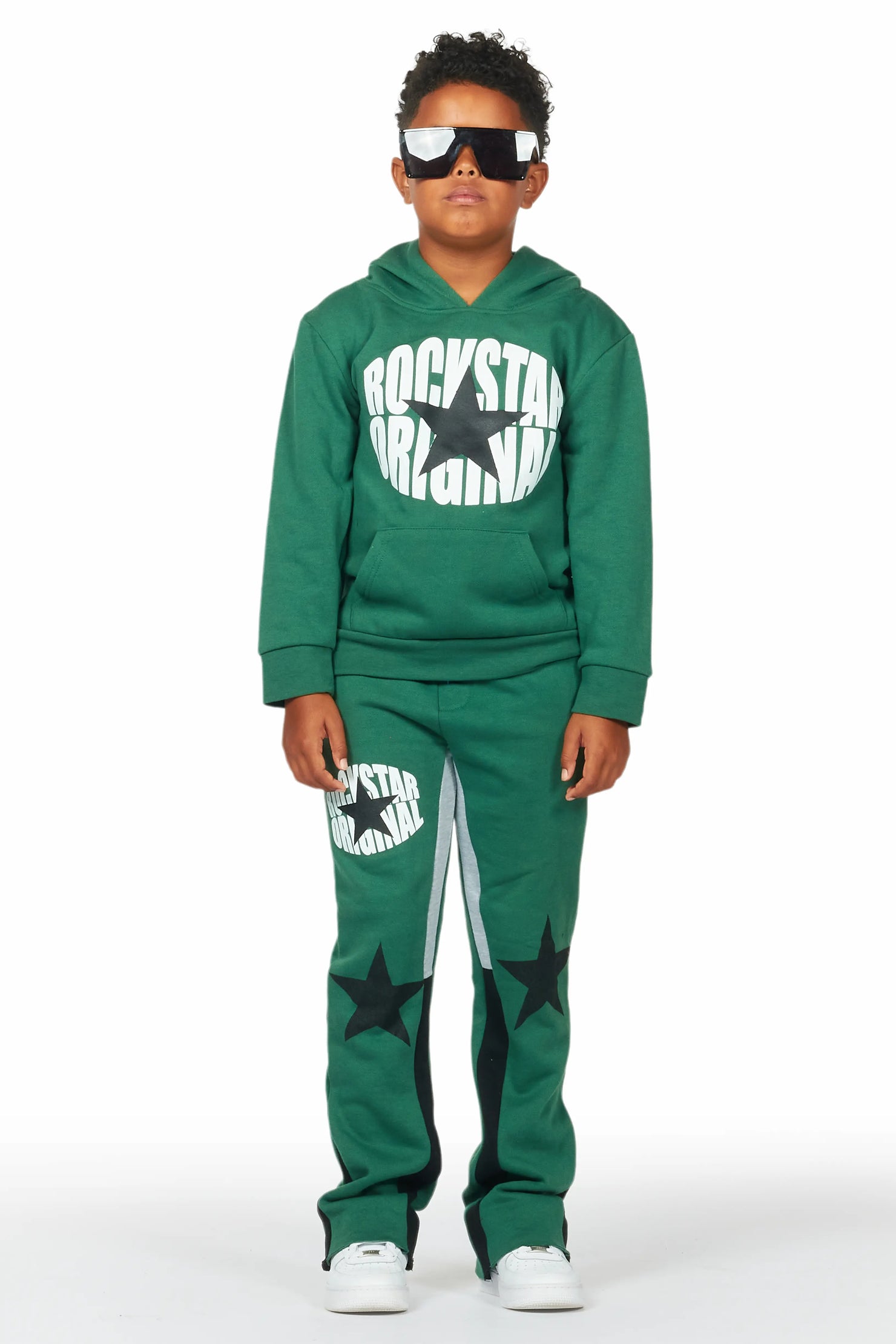 Boys Sarge Green Stacked Pant Set