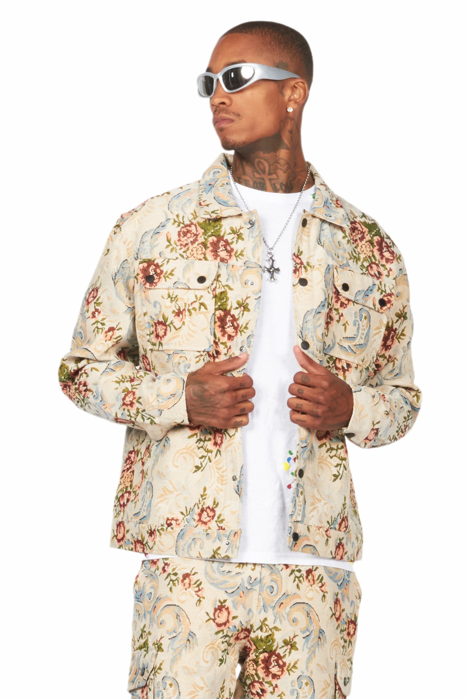 Kader Beige Multi Tapestry Jacket