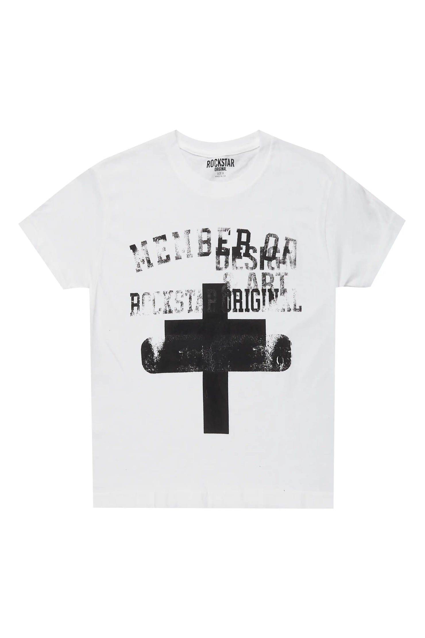 Boys Alaric White/Black Graphic T-Shirt