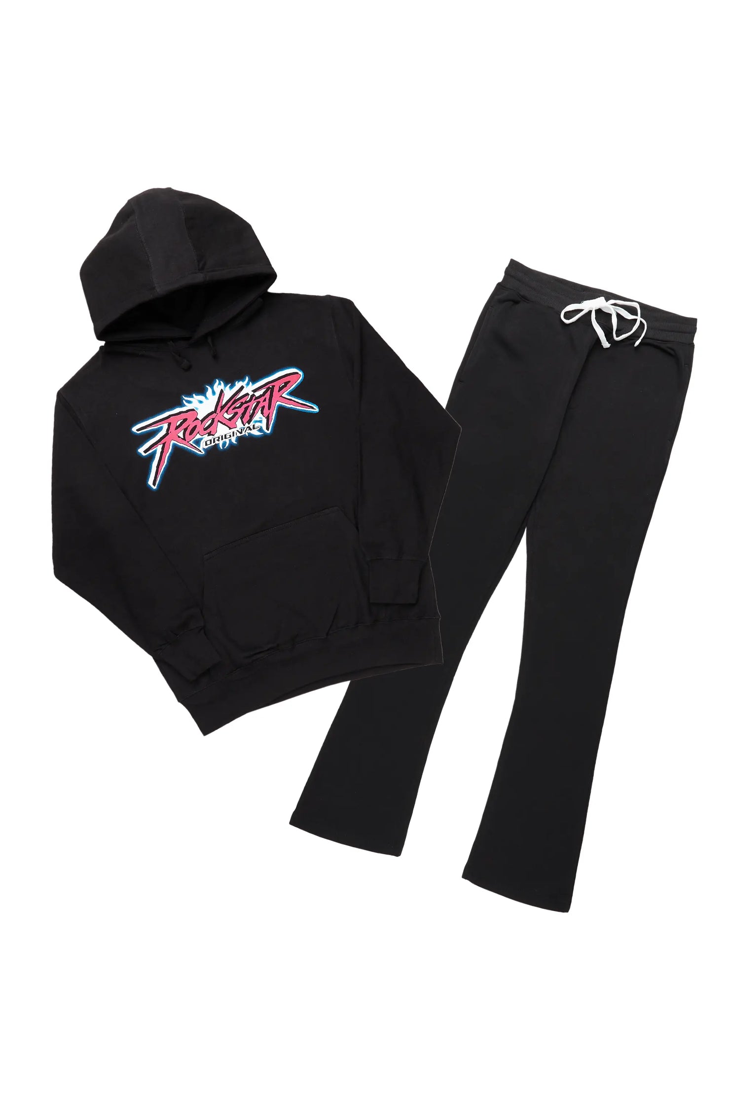 Jeton Black Graphic Hoodie Track Pant Set