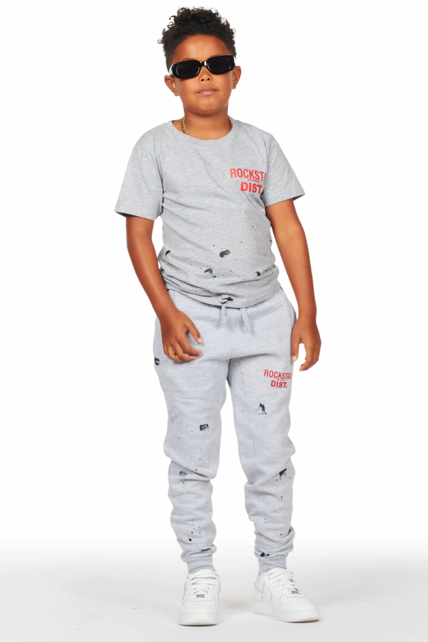 Boys Galen Grey T-Shirt Jogger Set