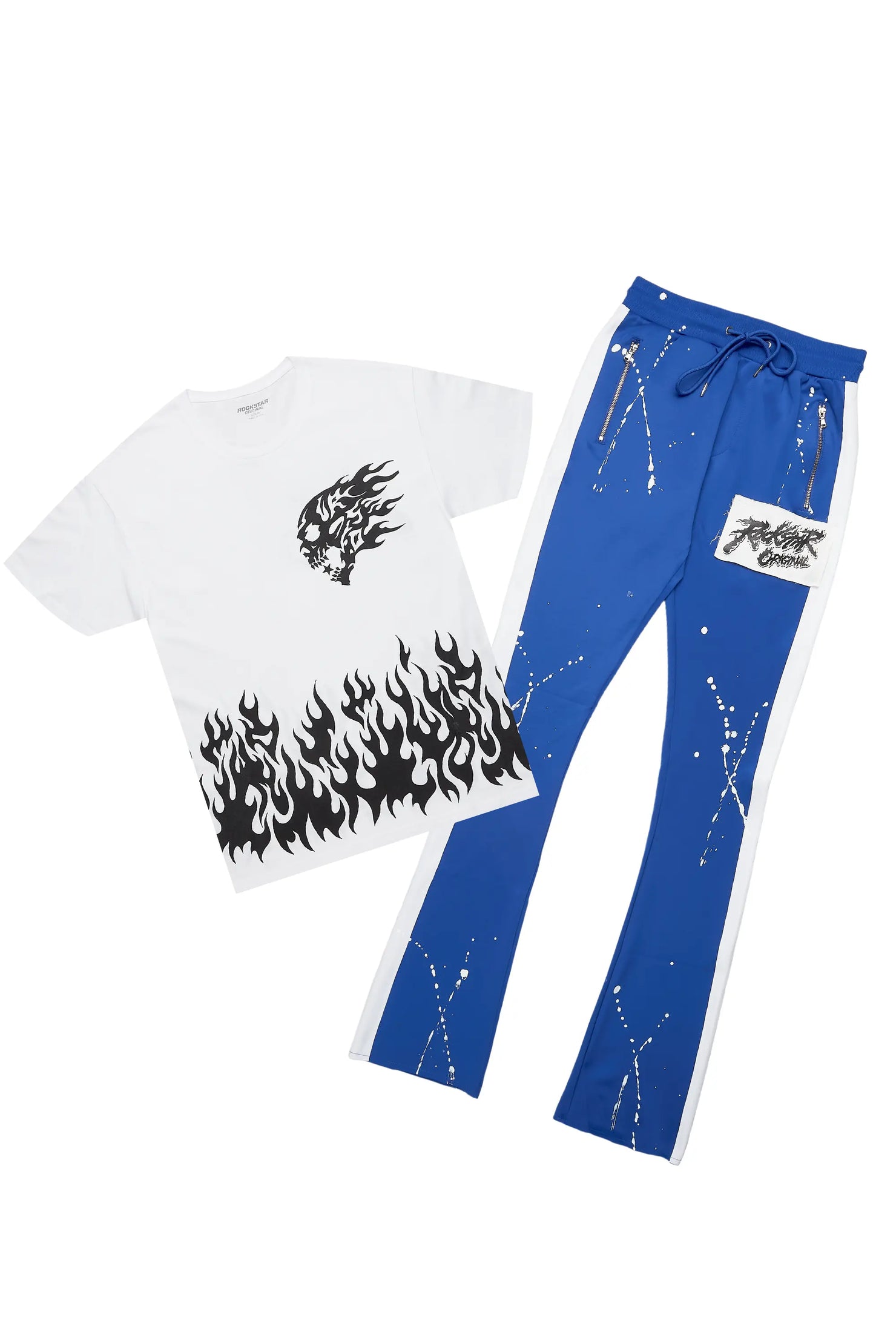 Bubble White/Royal T-Shirt/Stacked Flare Track Set