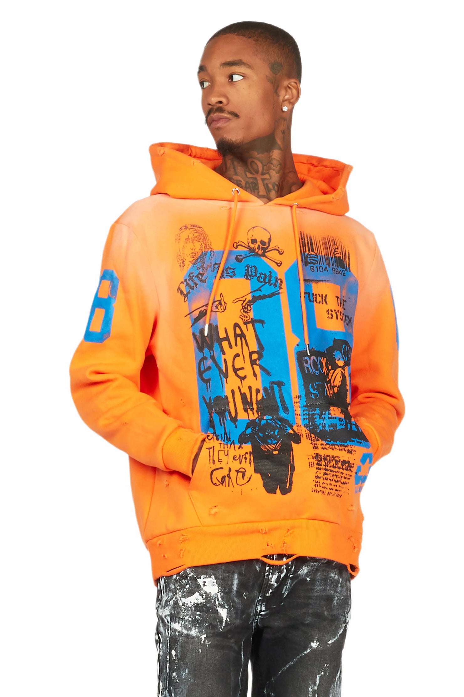 Grill Orange Graphic Hoodie