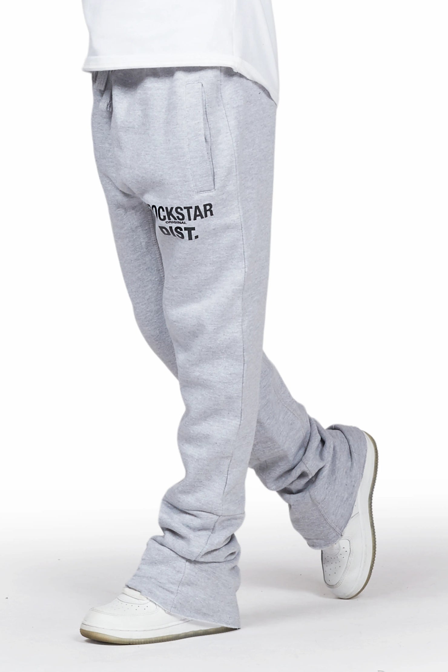 Boys Alpine Heather Grey Super Stacked Trackpant