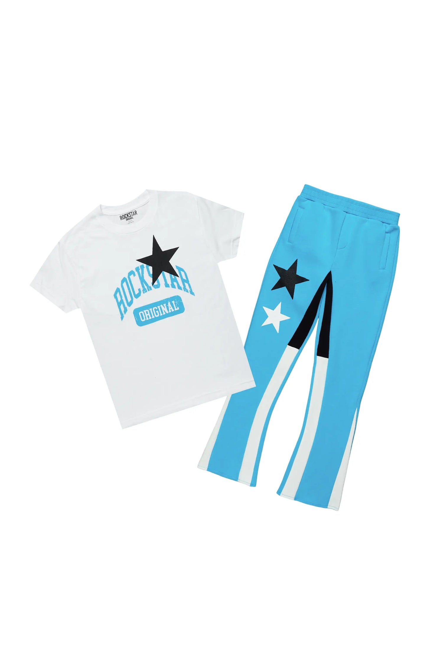 Boys Walker Blue/White T-Shirt Stacked Set