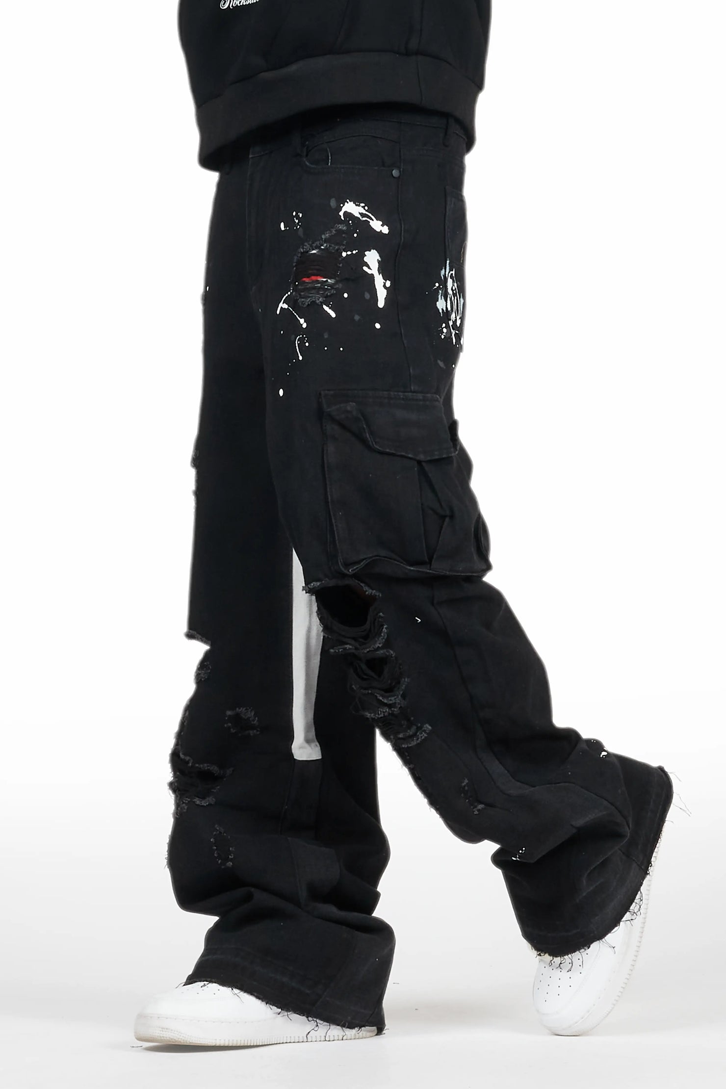 Dubaku Black Baggy Fit Jean