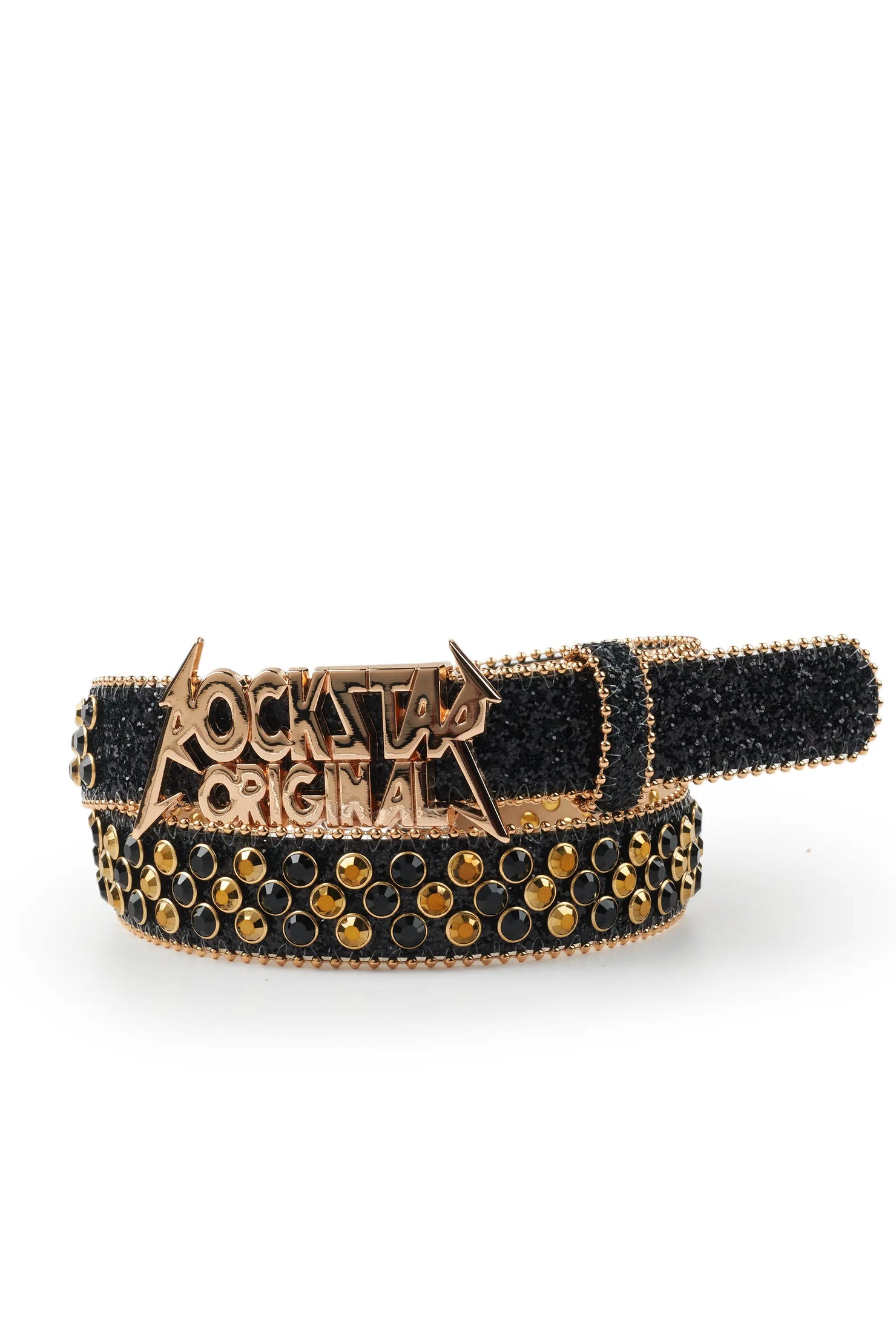 Silas Black/Gold Rockstar Logo Belt