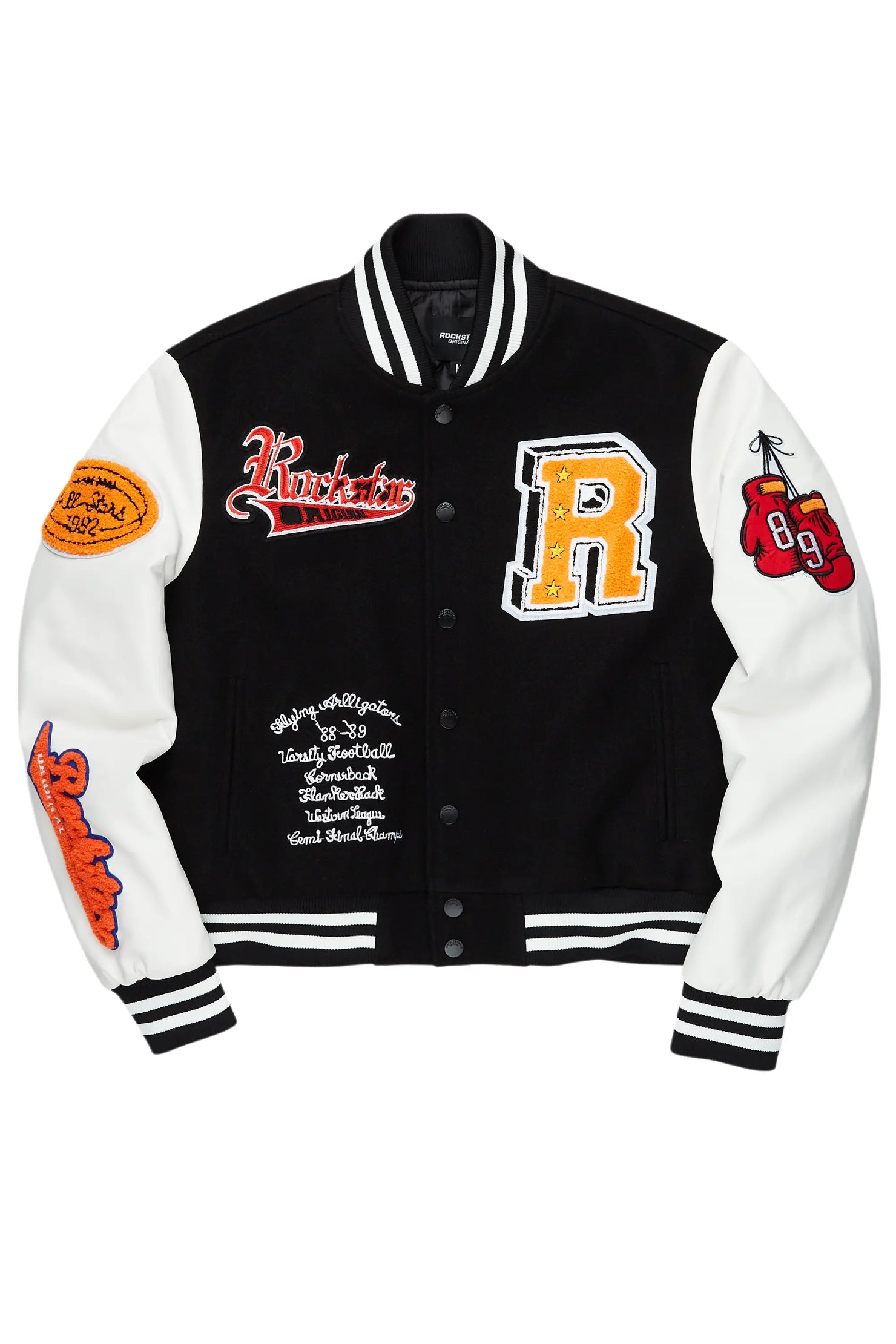 Rosalind Black Oversized Varsity Jacket