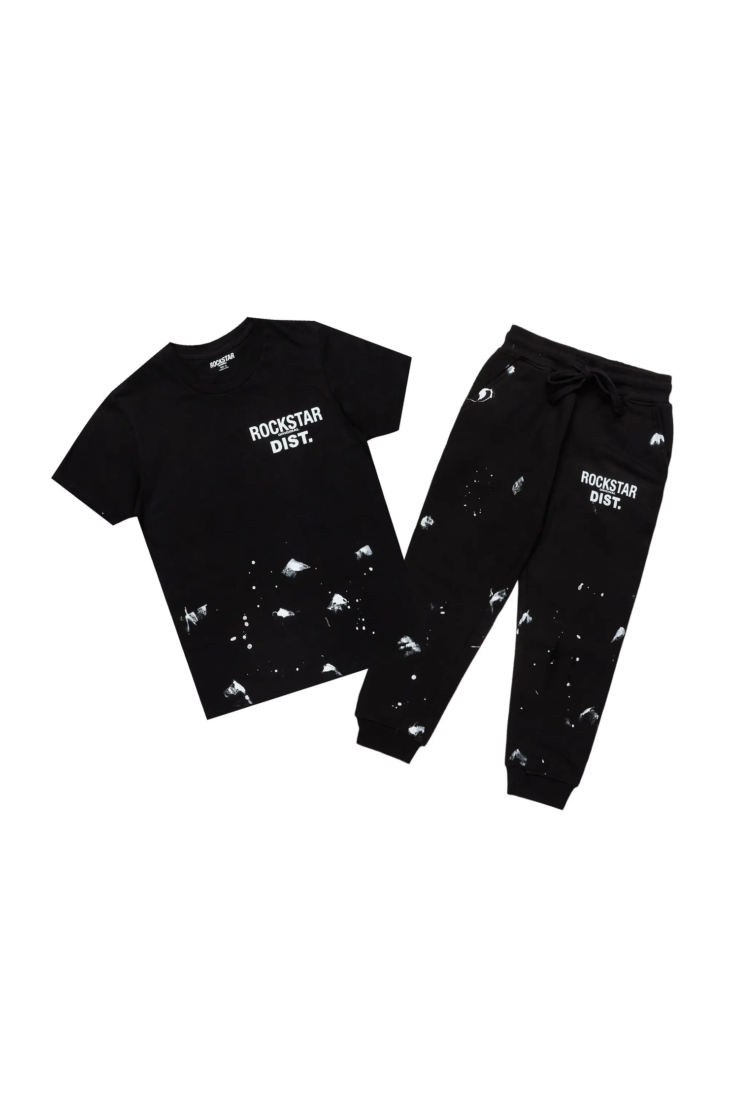 Boys Raffer Black T-Shirt Jogger Set