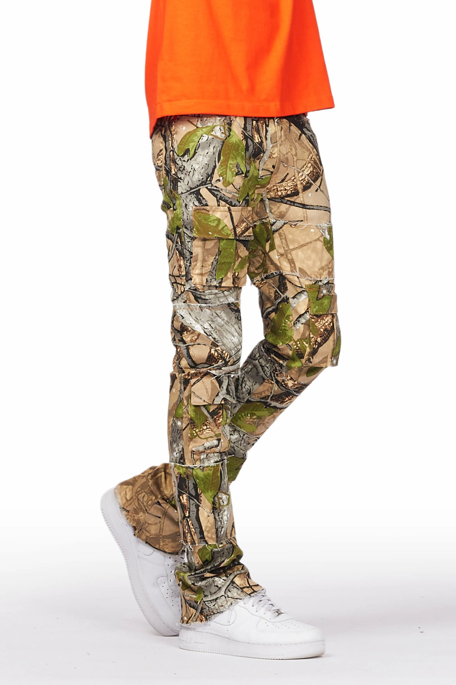 Duggar Tree Camo Cargo Stacked Flare Jean