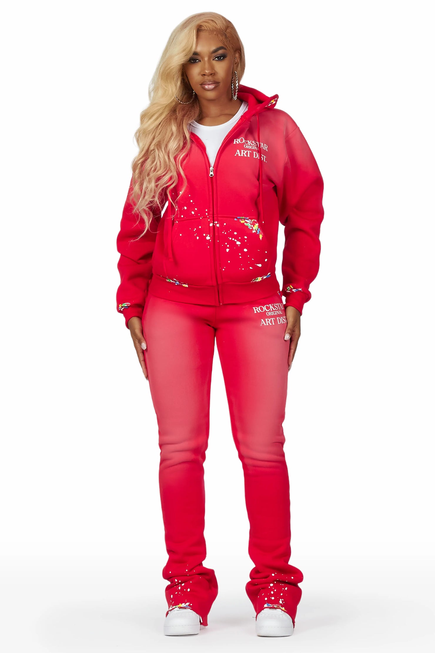 Tanazia Red Zip Up Super Stacked Trackset