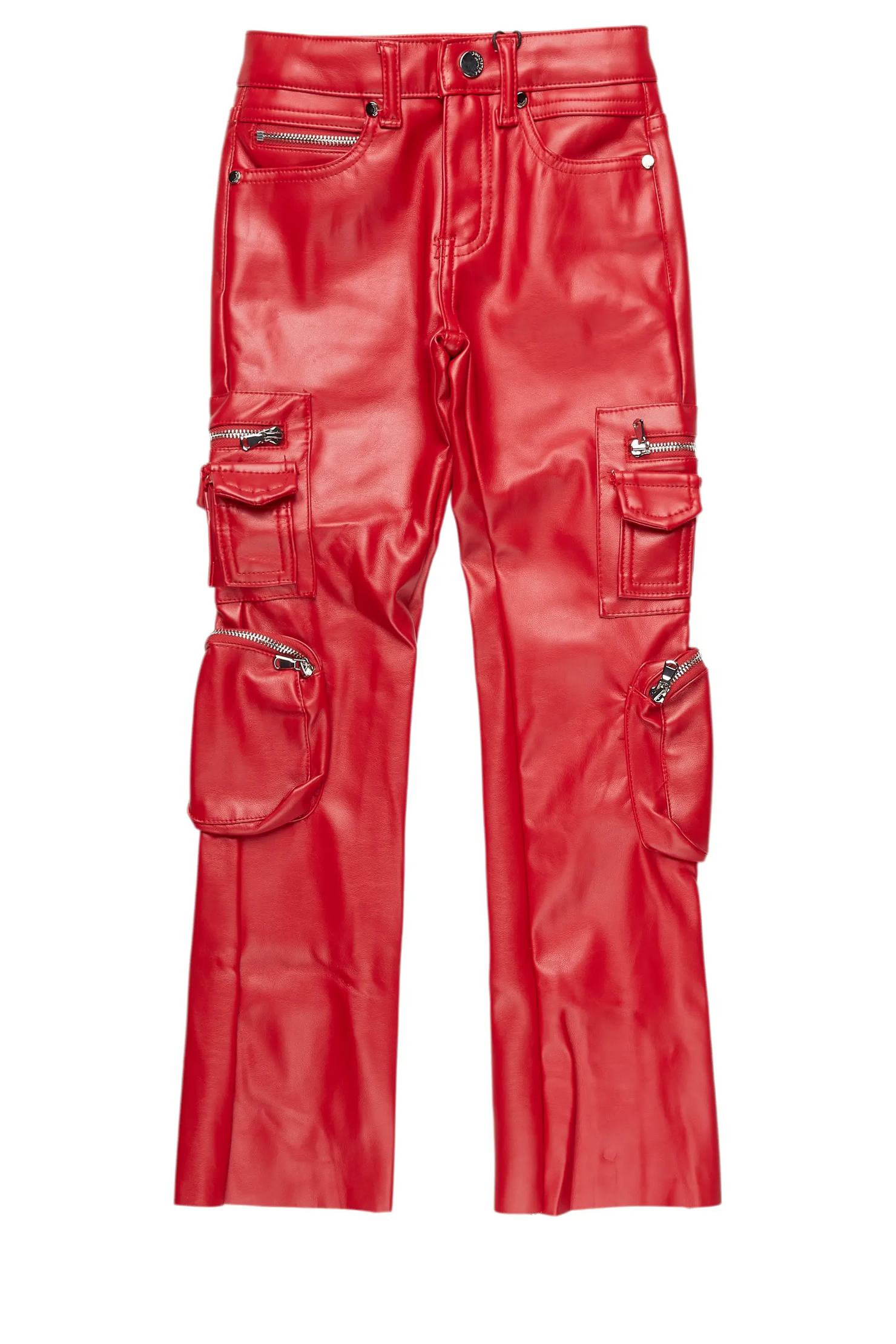 Girls Sutton Red  PU Leather Jean