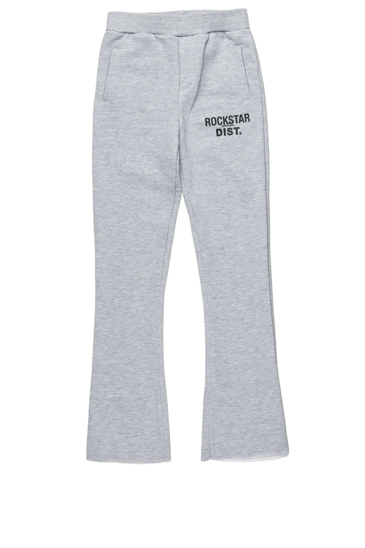 Girls Alpanna Heather Grey Super Stacked Trackpant