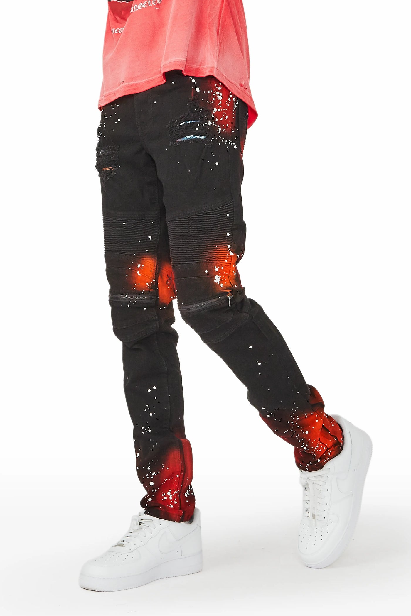 ROCKSTAR Jeans Mens Size 40 Graffiti Urban Biker Rocker Paint Spatter  Button Fly