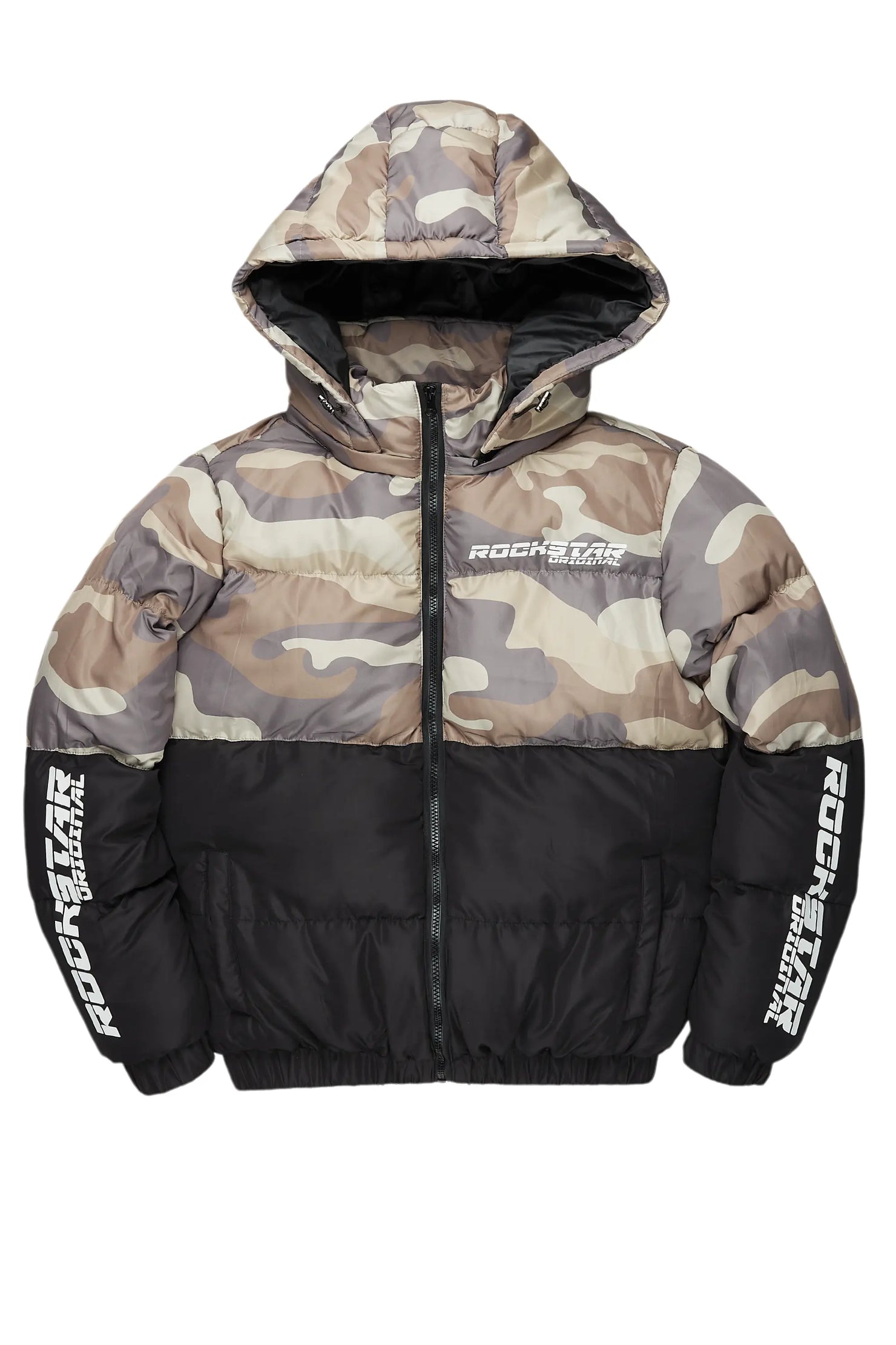 Jennay 2.0 Black/Camo Puffer Jacket