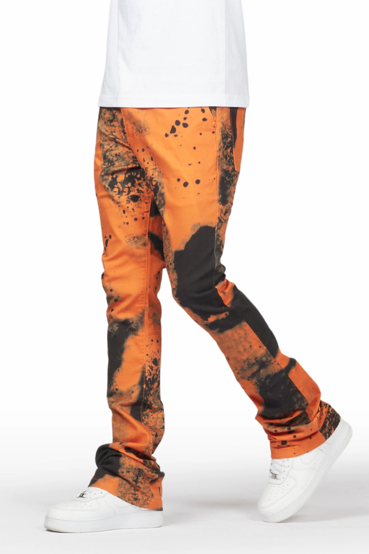 Alam Orange Stacked Flare Pant