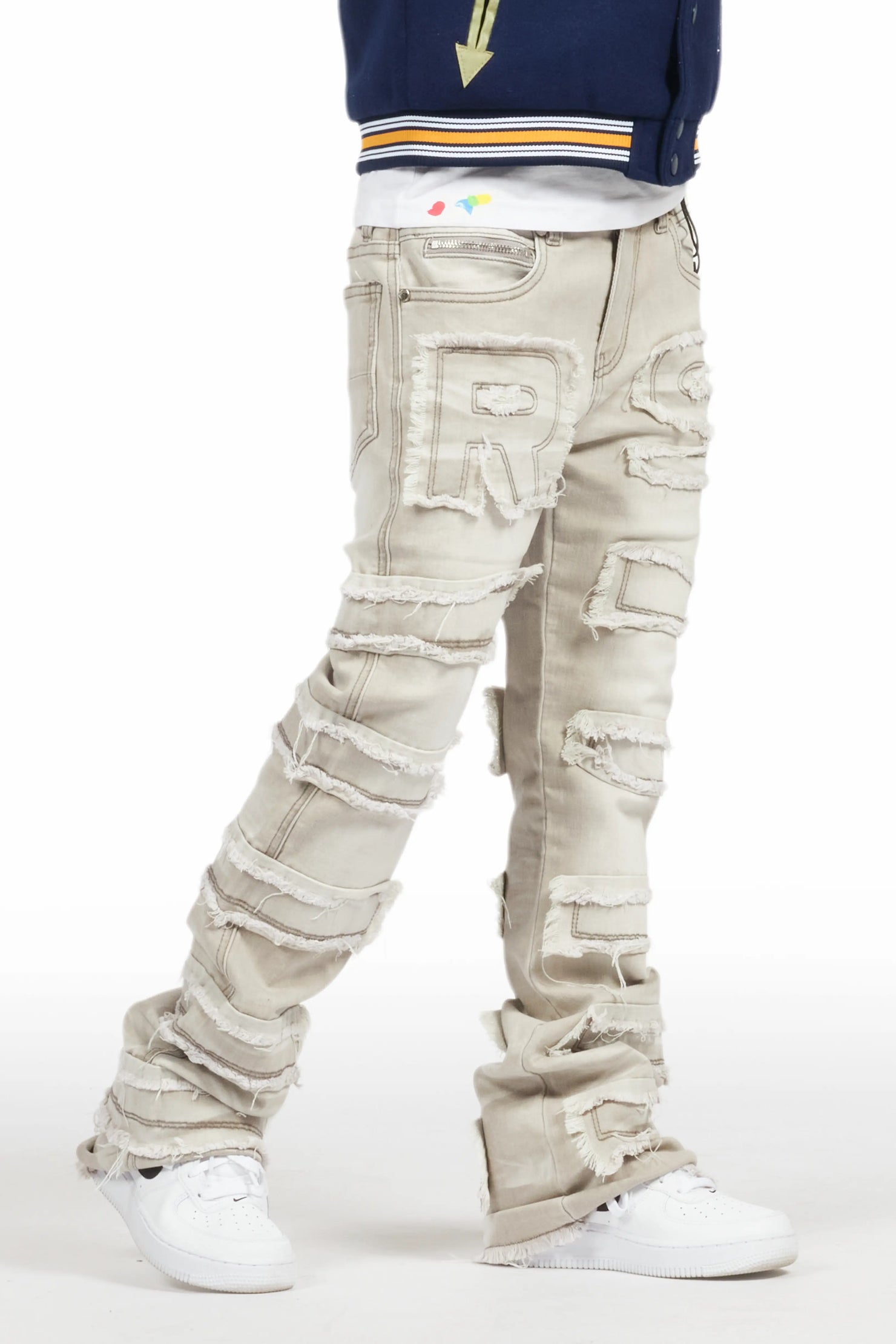 Boys Rudolf Grey Stacked Flare Jean