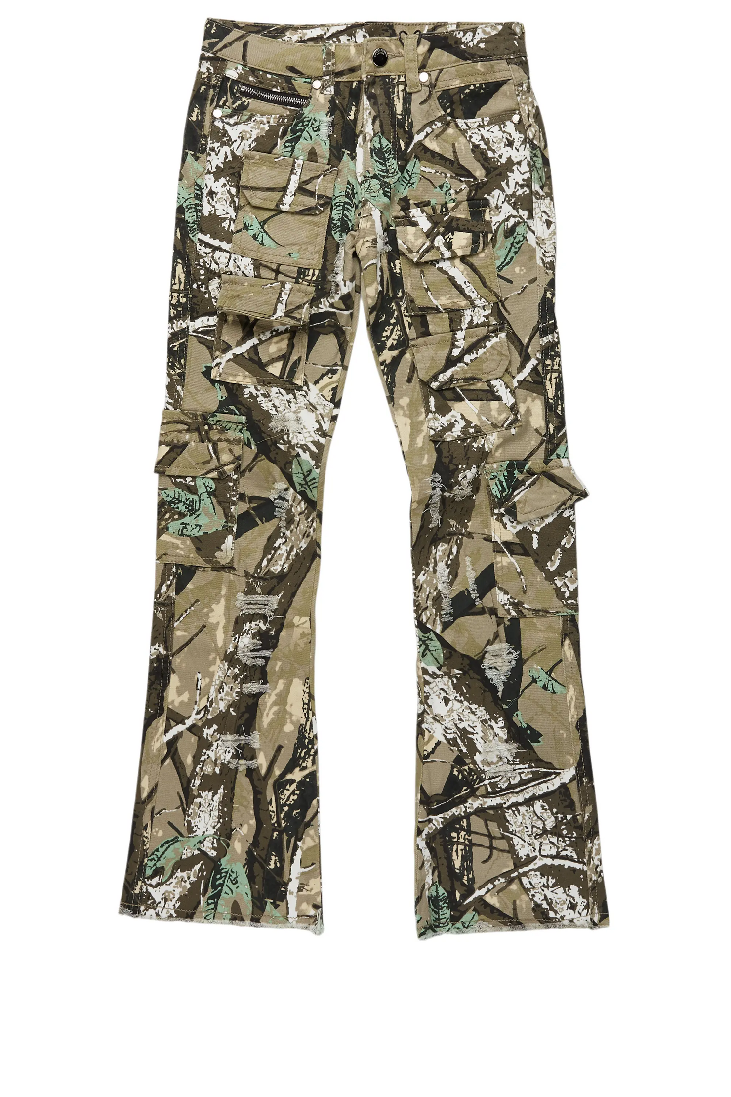 Boys Kade Tree Camo  Stacked Flare Jean