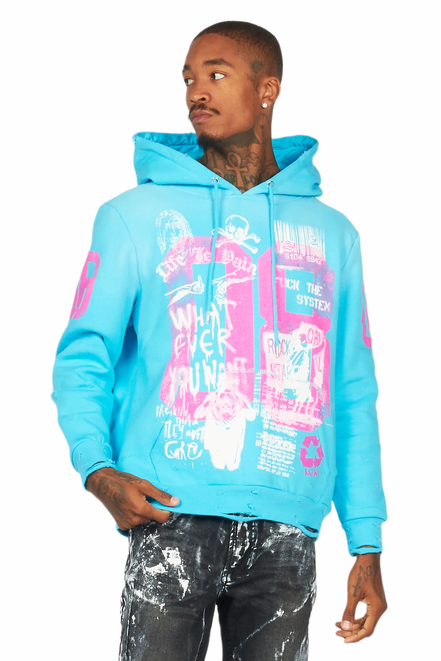 Grill Blue Graphic Hoodie