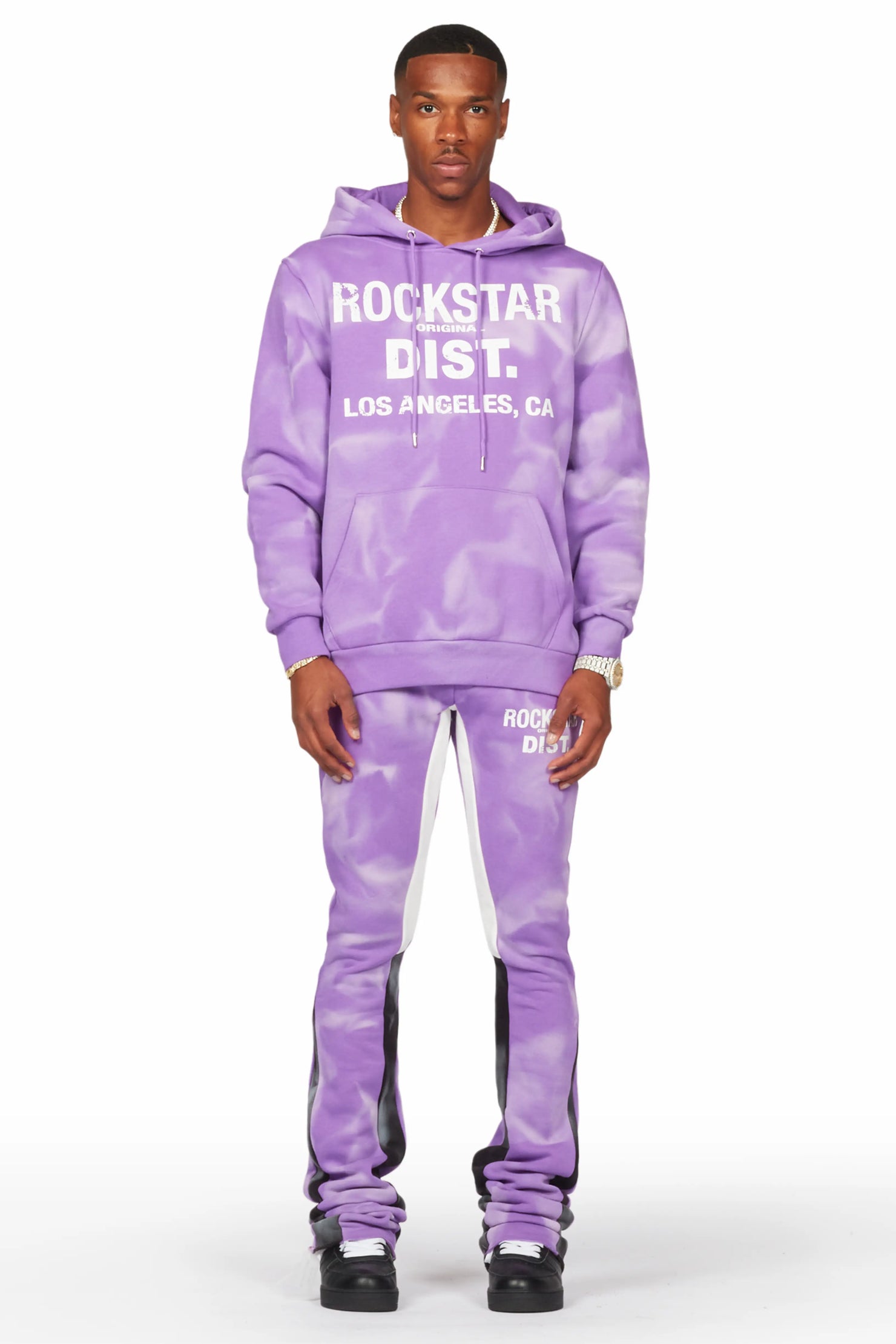 Nelly Purple Hoodie Stacked Flare Track Set