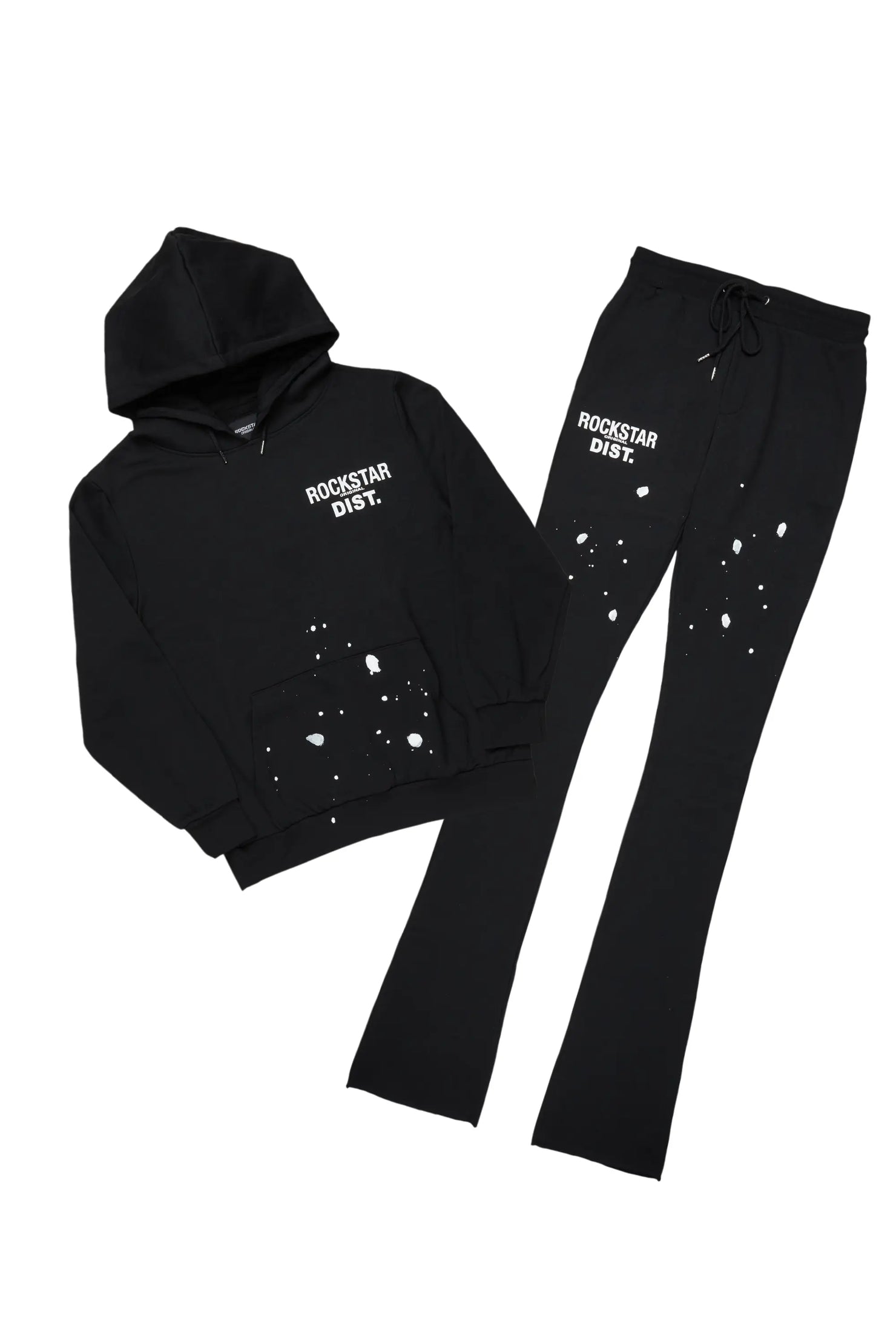 Raffer Black Hoodie/Super Stacked Flare Track Set