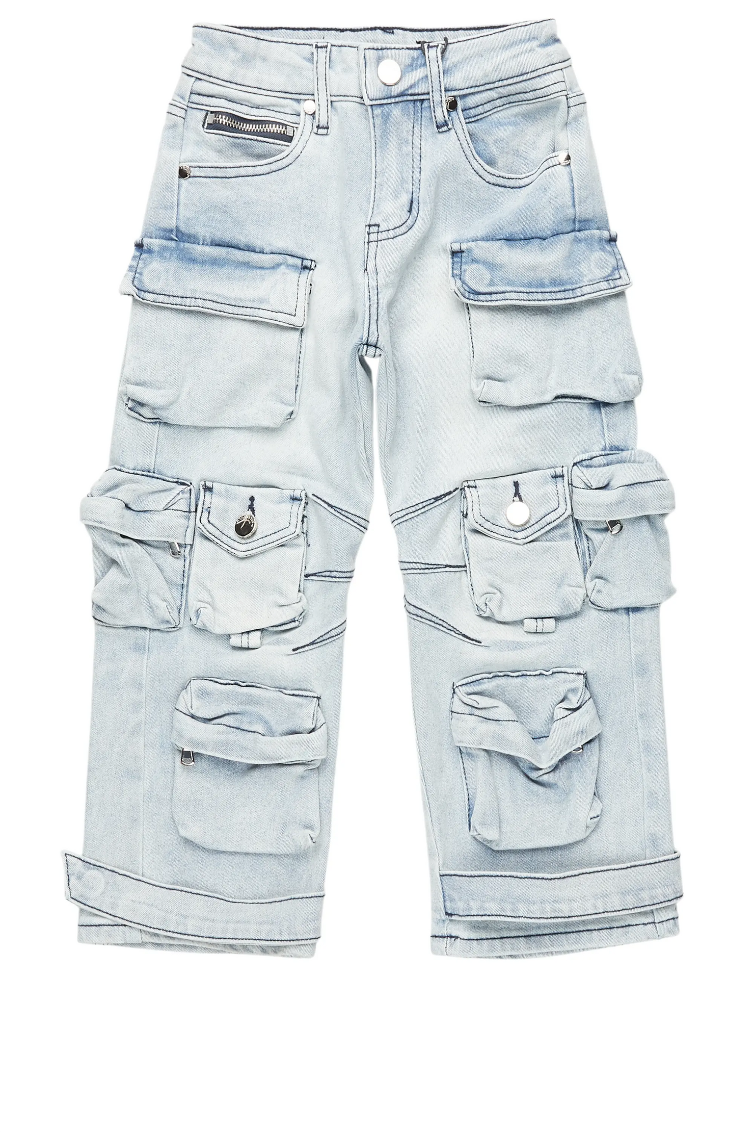 Boys Mahesh Blue Baggy Cargo Jean