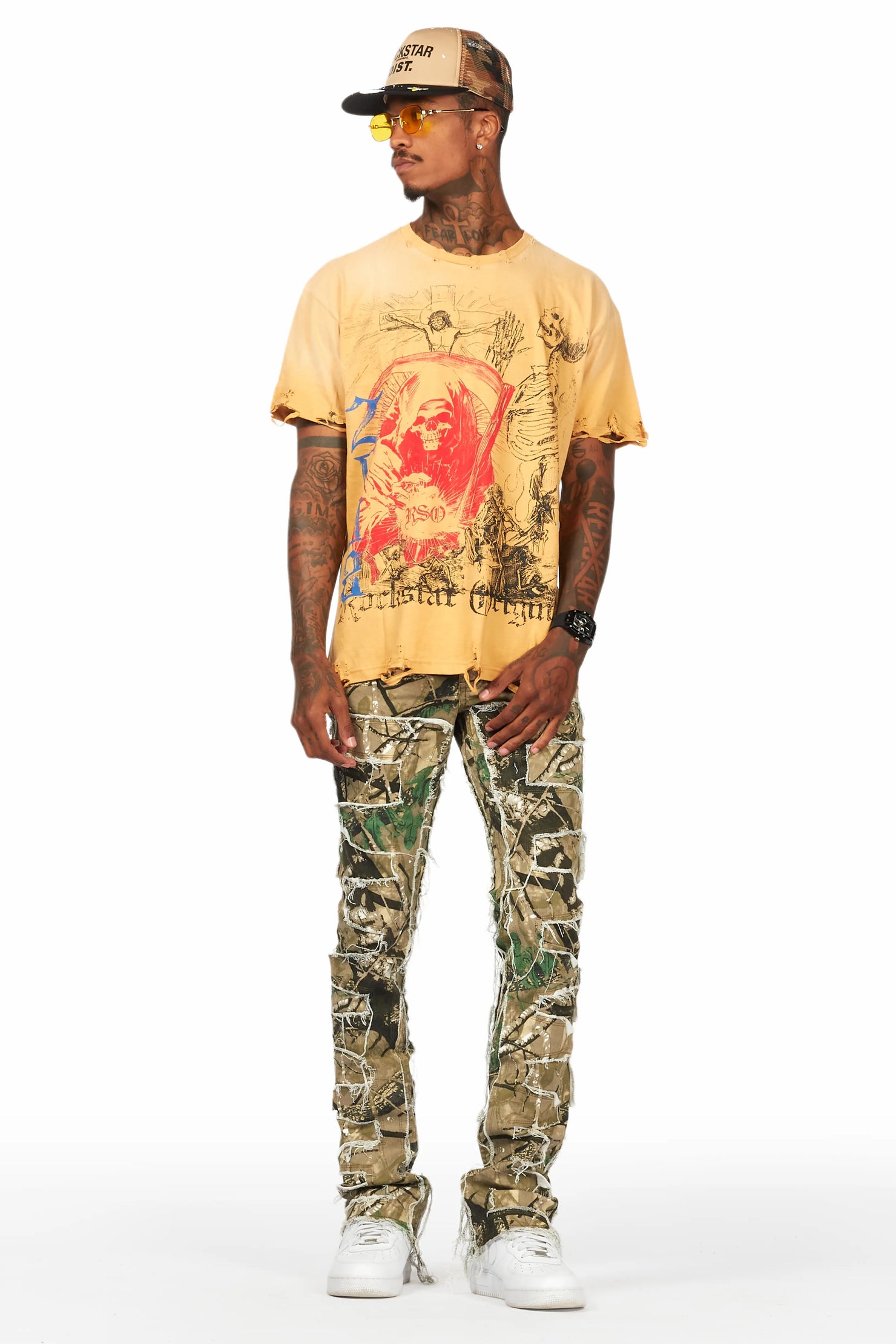 Shake Tree Camo Stacked Flare Jean