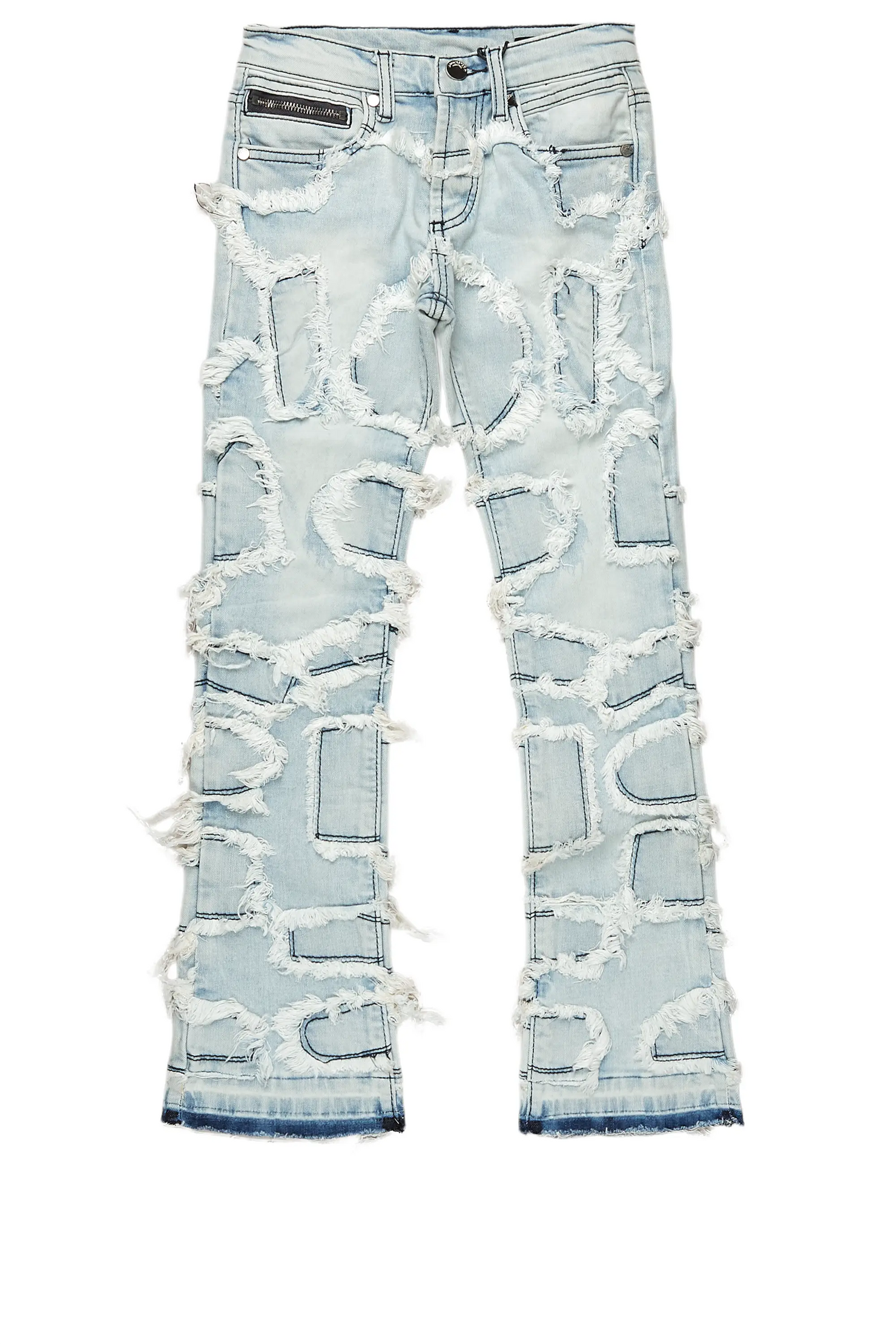 Boys Arturo Light Blue Stacked Flare Jean