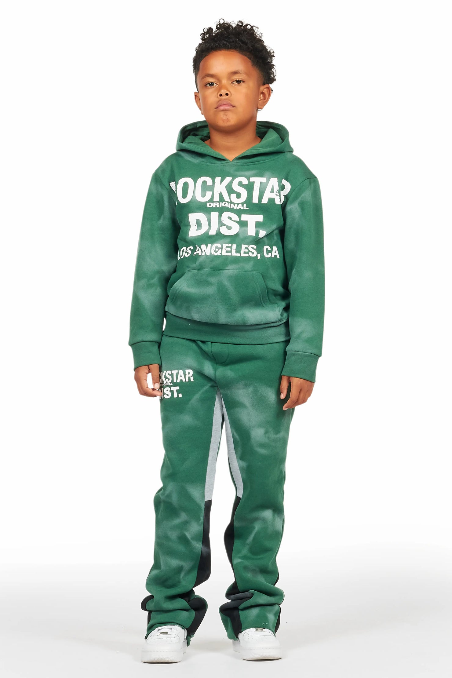 Boys Nelly Green Stacked Pant Set