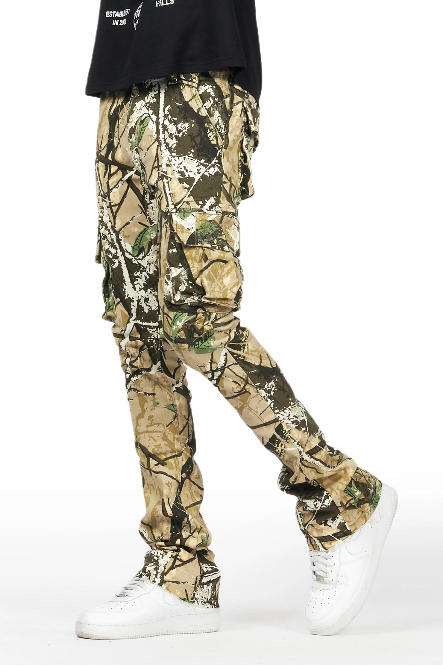 Kirrem Tree Camo Stacked Flare Jean