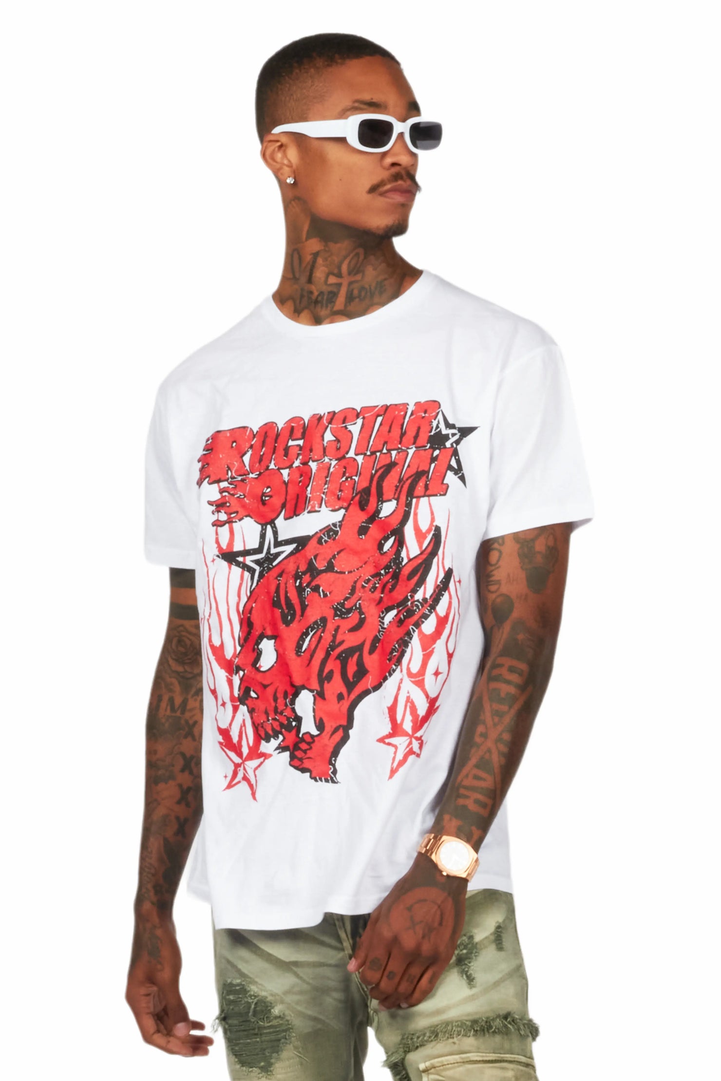 Smitty White/Red Graphic T-Shirt