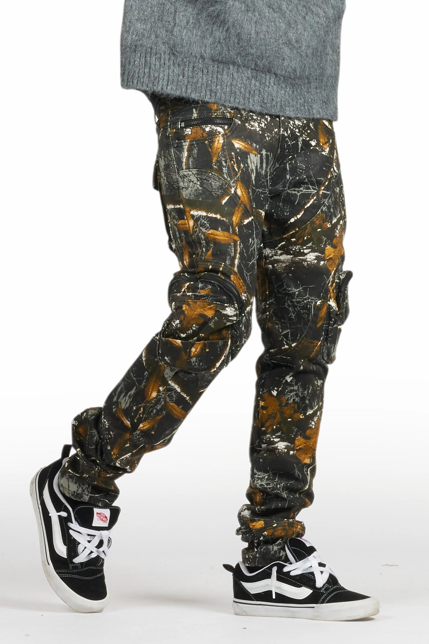 Slvion Black Tree Camo Skinny Fit Jean