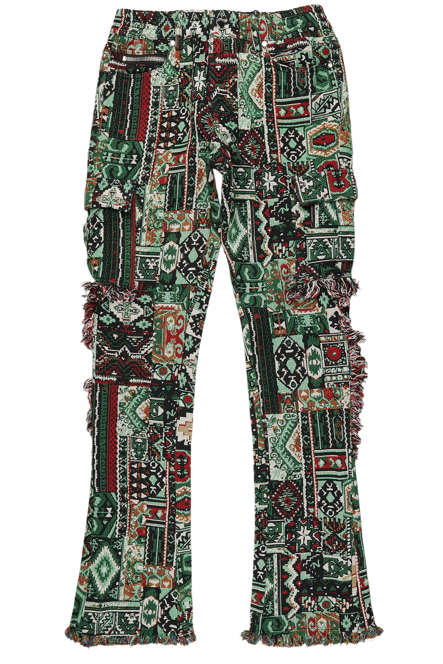 Ayami Green Slim Tapestry Flare Pants